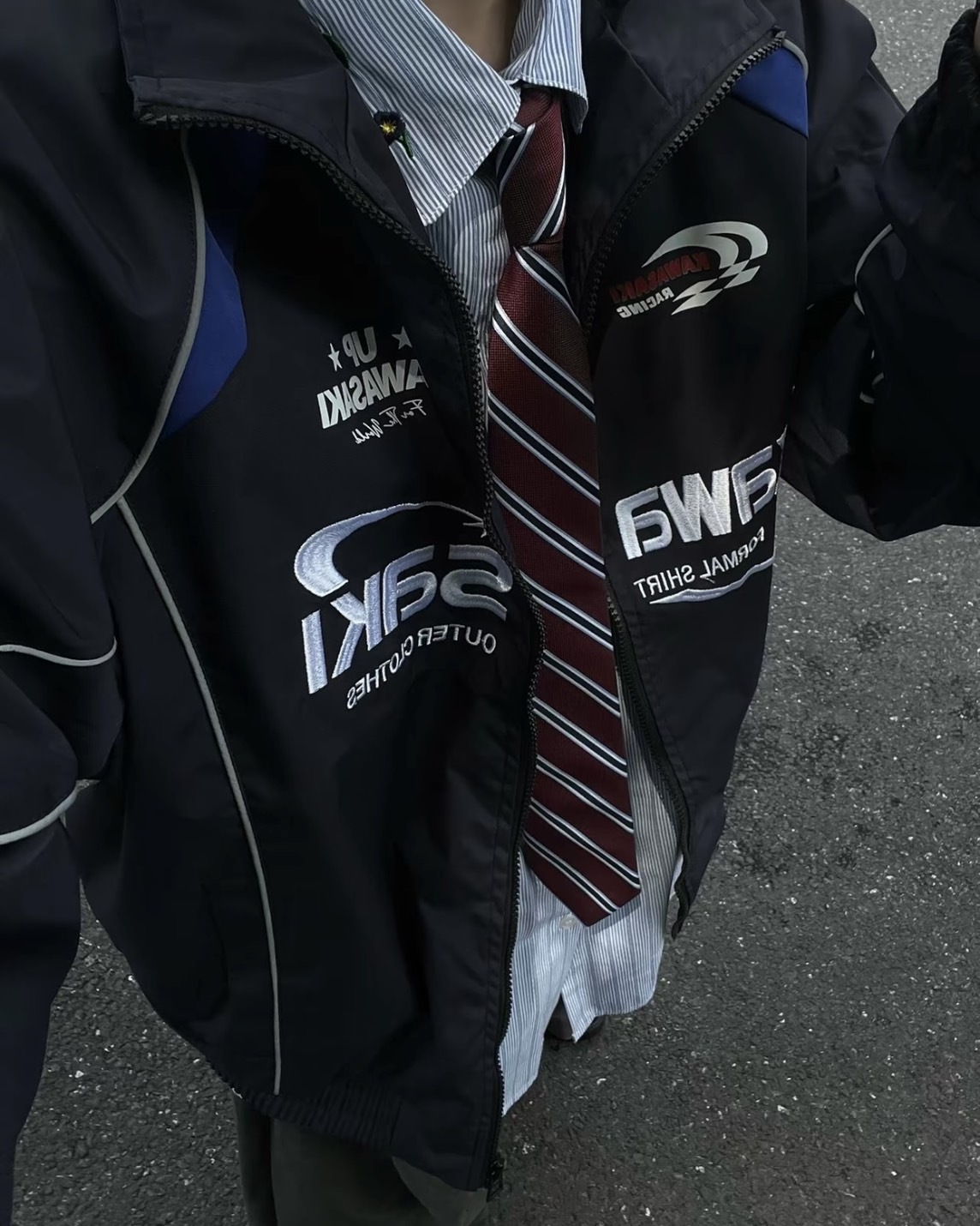 <帥爛>Kawasaki 美式 復古 刺繡 防風 賽車 外套 3色