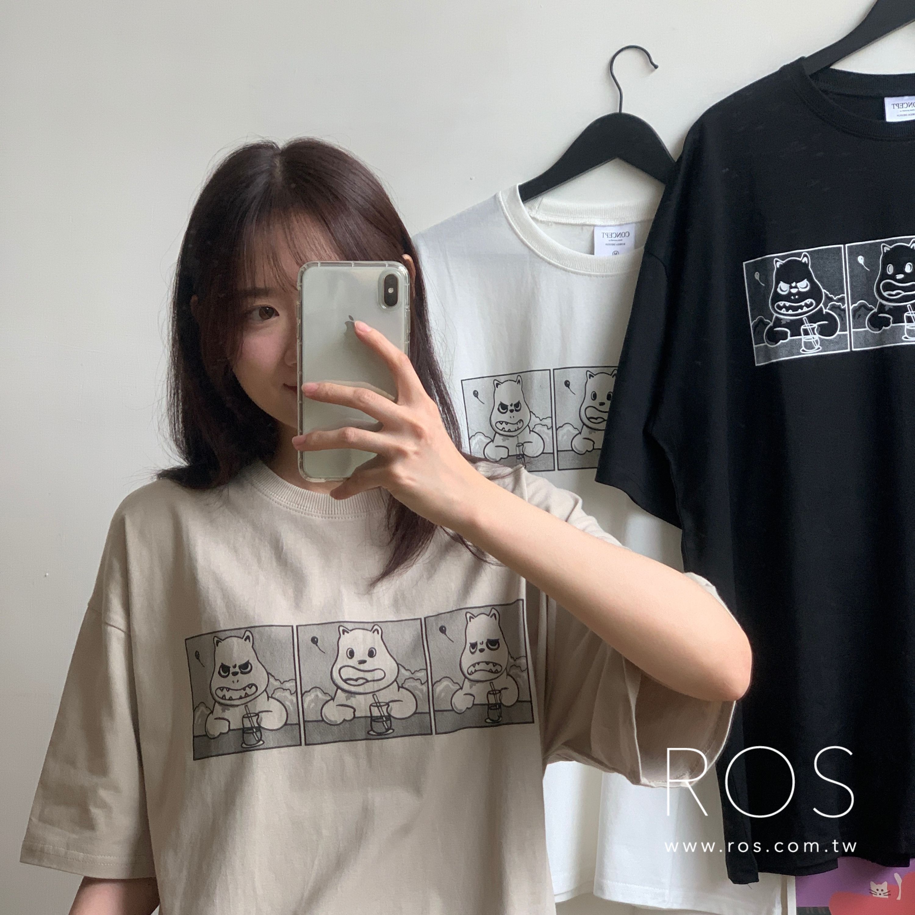 河馬三宮格印花 短T(3colors)