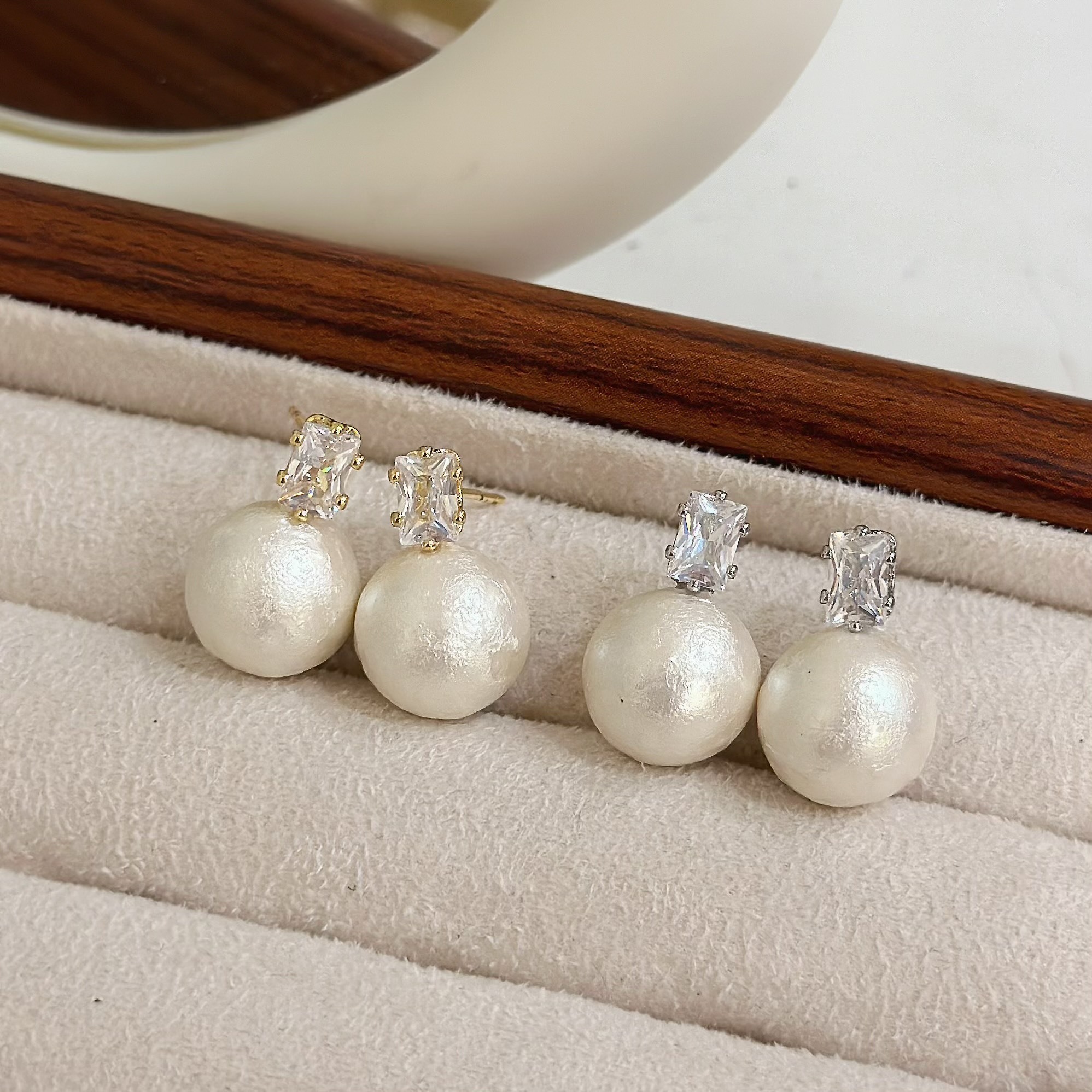 Q148鋯石棉花珍珠耳針