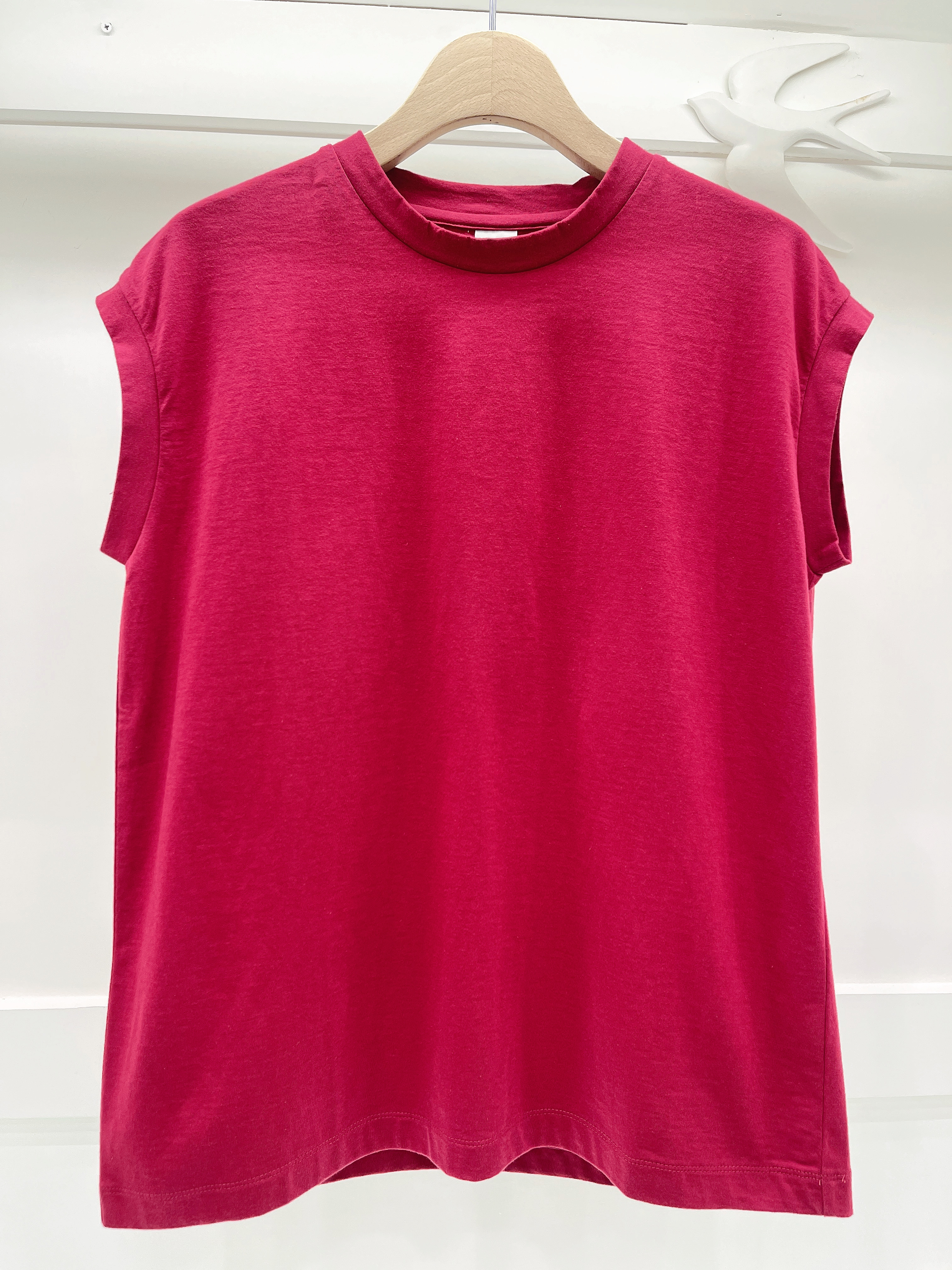 天竺棉法式斜袖上衣