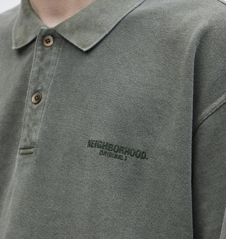 NEIGHBORHOOD SS25 PIGMENT DYED POLO SS | Olive NEIGHBORHOOD SS25 PIGMENT DYED POLO SS | Olive