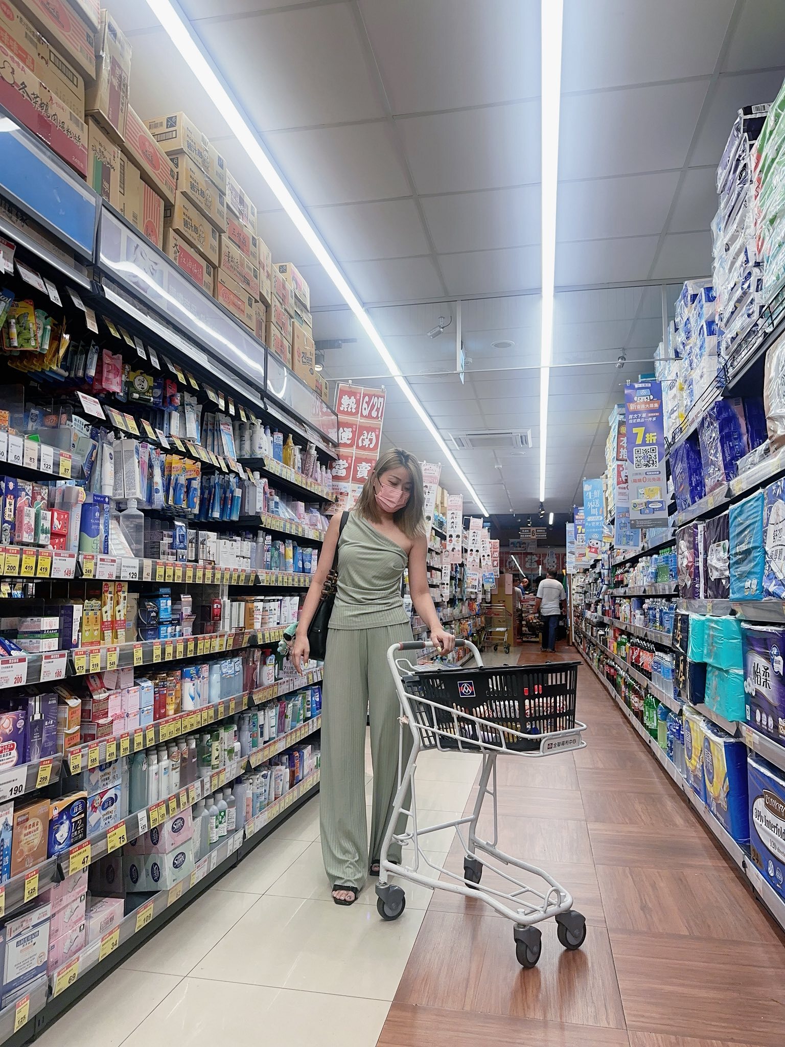 單肩收腰 高腰休閒褲套裝(2件組)