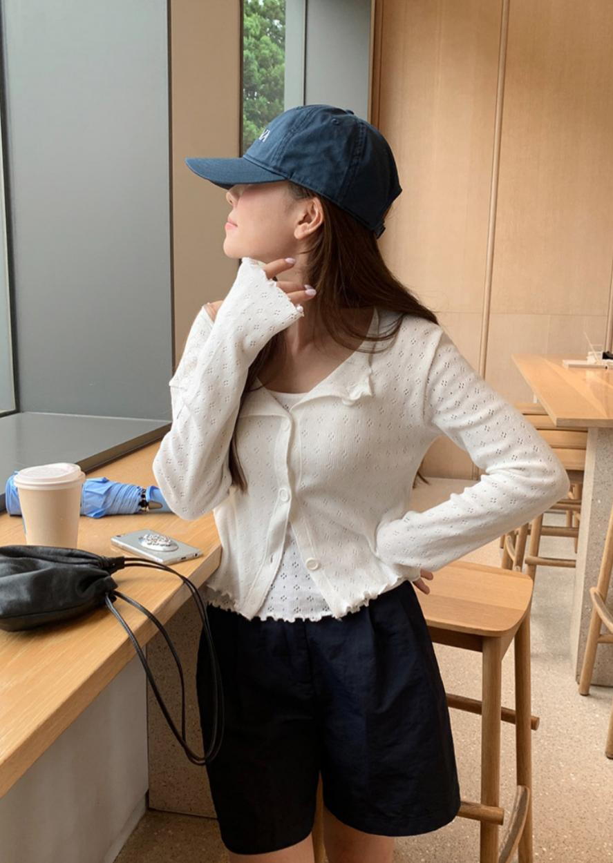 木耳邊吊帶外套套裝