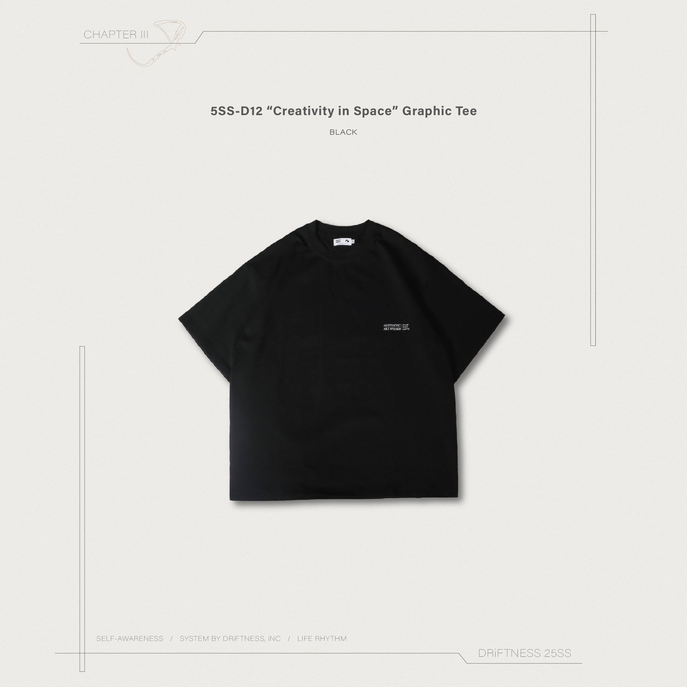 DRiFTNESS｜5SS-D12 “Creativity in Space” 設計款圖T - Black