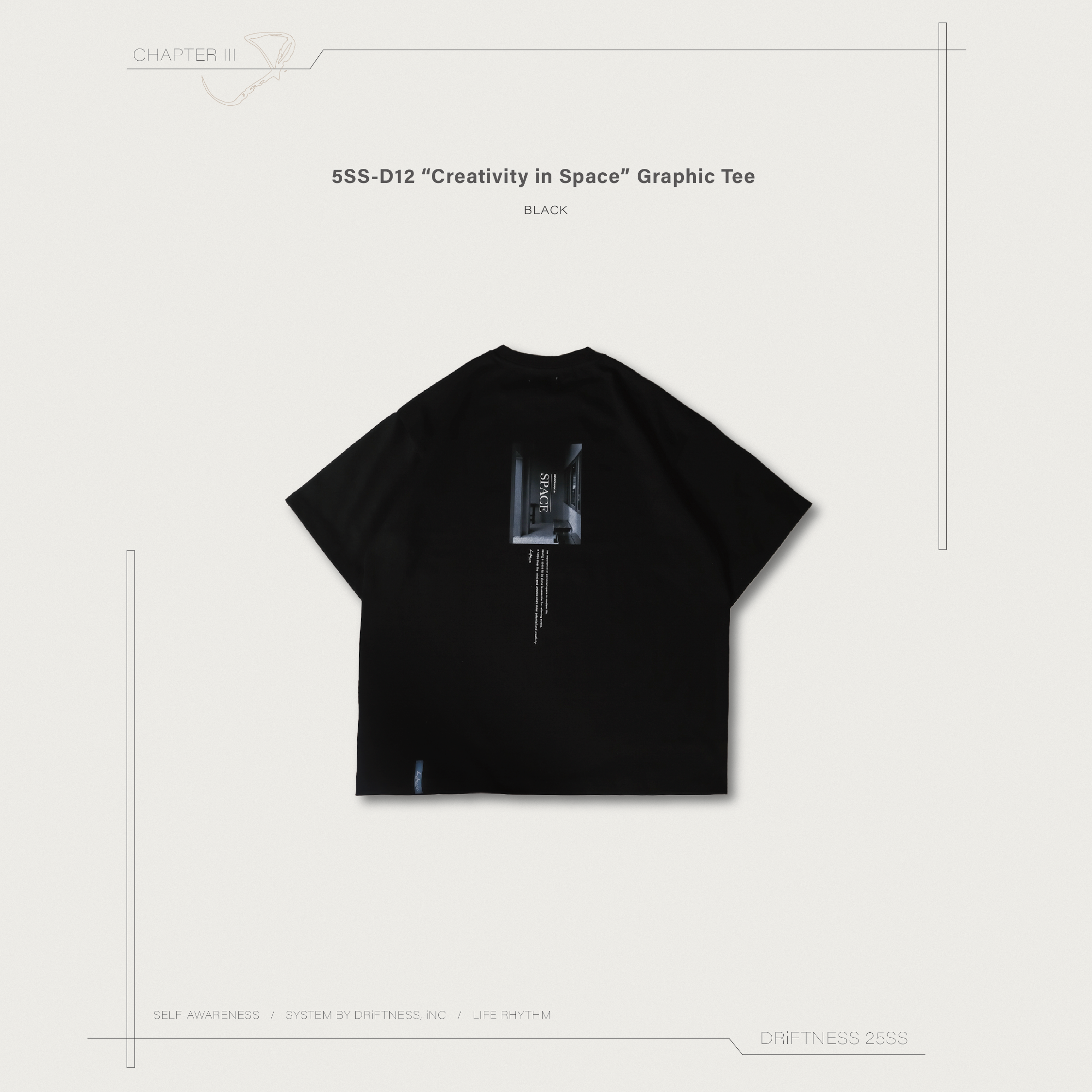 DRiFTNESS｜5SS-D12 “Creativity in Space” 設計款圖T - Black