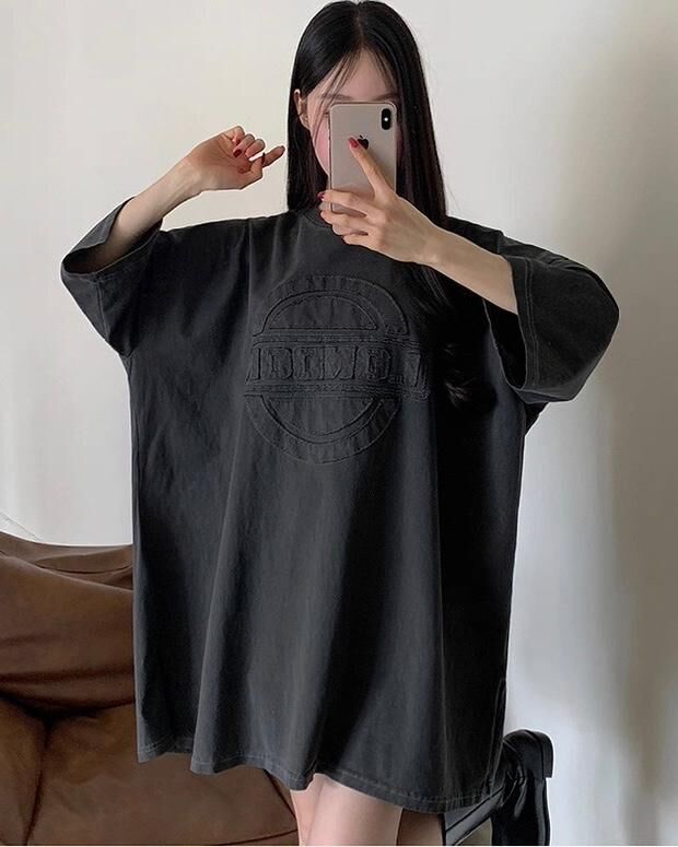OverSize洗水英文字短袖Tee  T5429