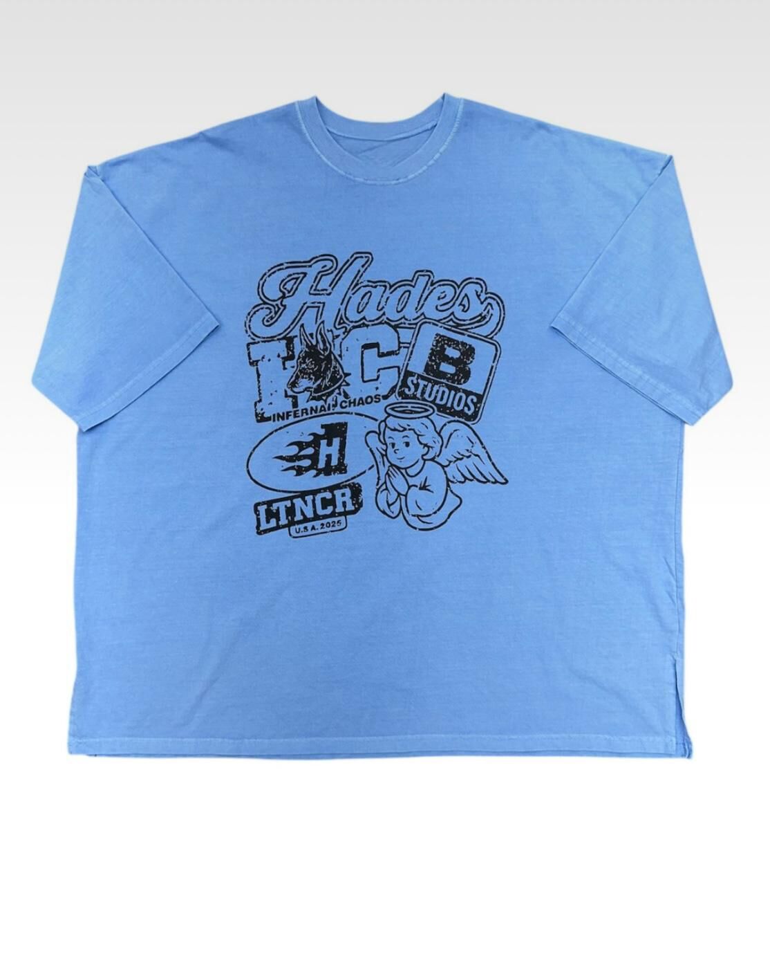 OverSize洗水英文字圖案短袖Tee T5750