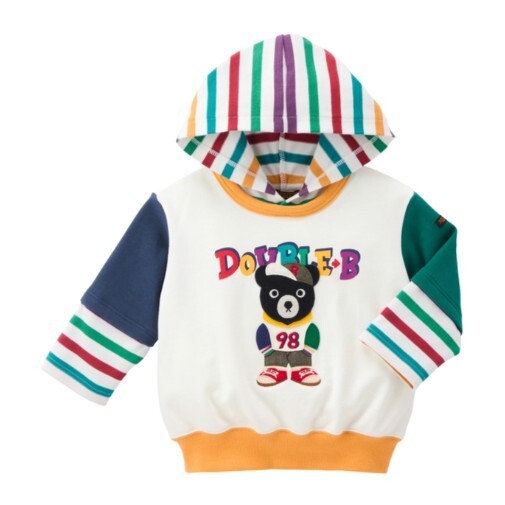 DB 條紋拼接連帽衛衣