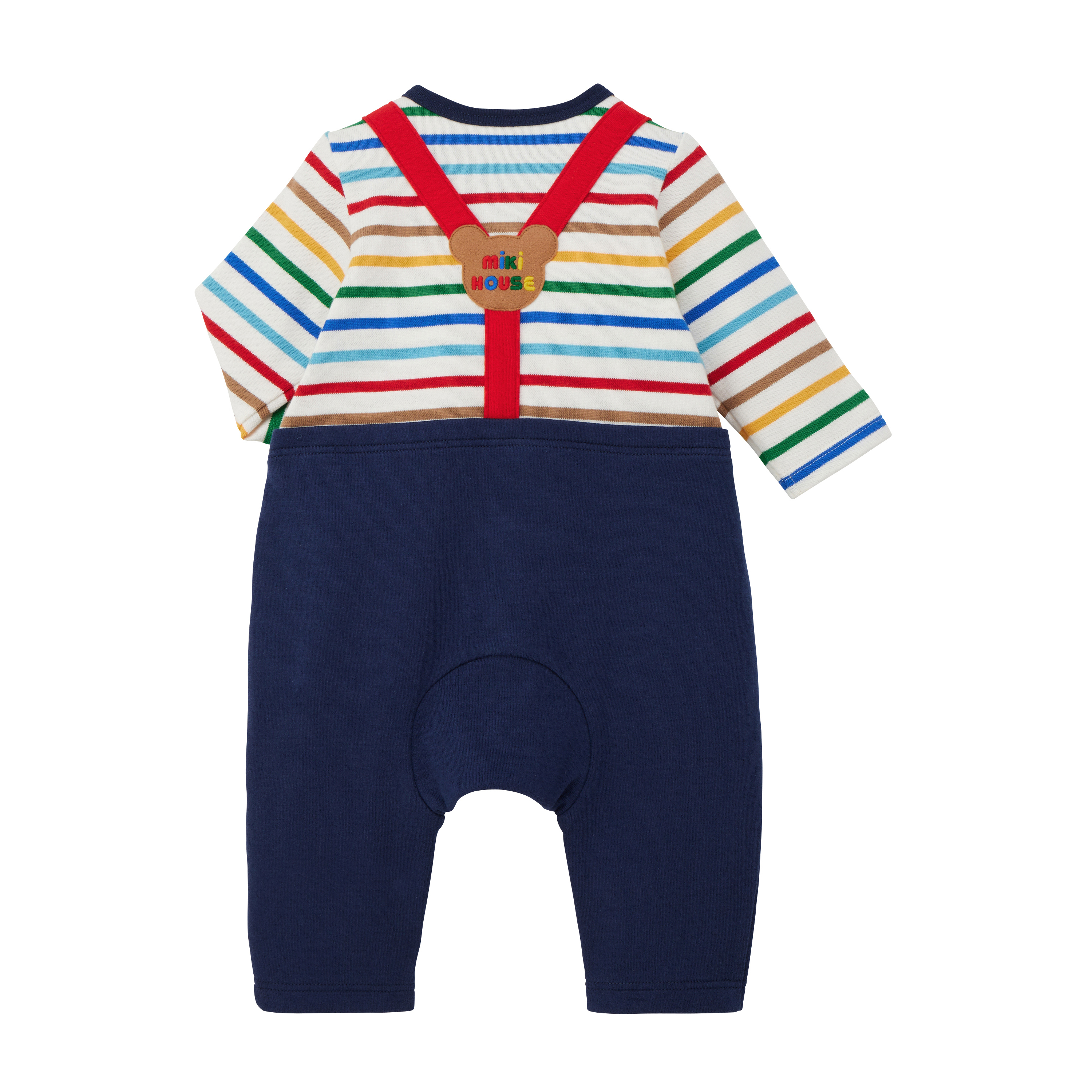 MH 條紋假兩件小熊連體服