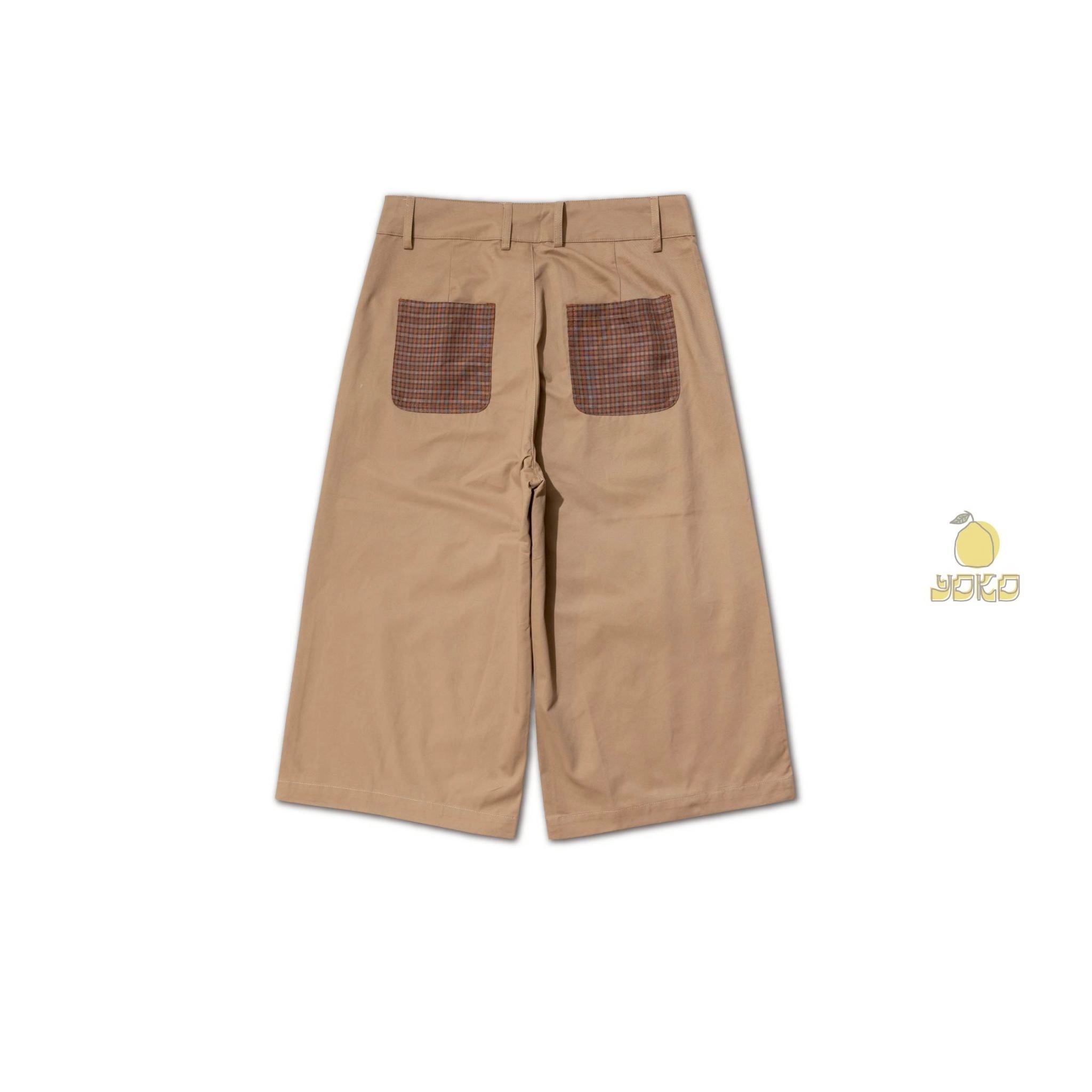 YOKO 25SS 細格膝下褲方巾組