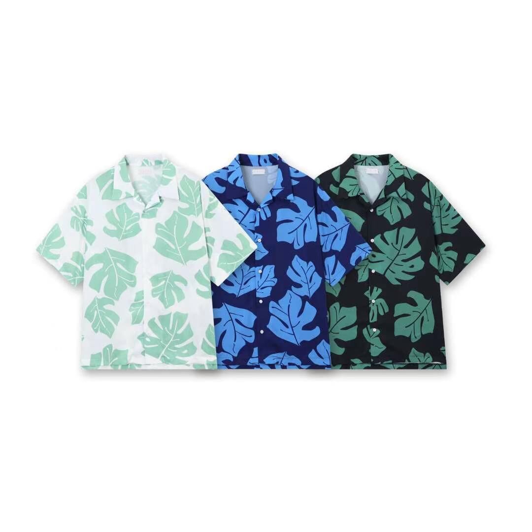 樹葉圖案短袖恤衫 TAC-0251S