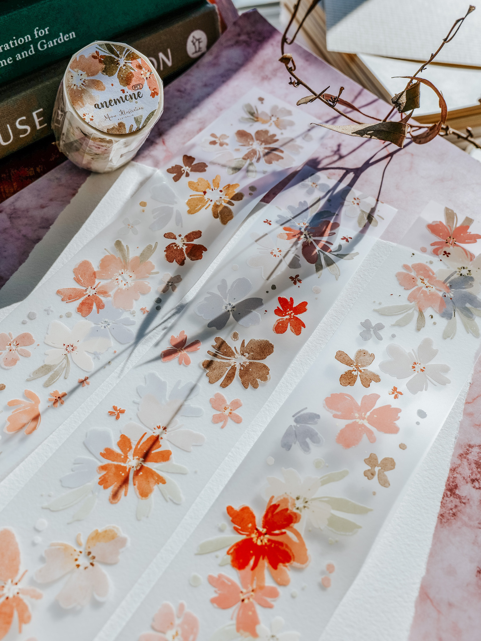 棠梨仙米-霧面 PET紙膠帶｜Meow Illustration