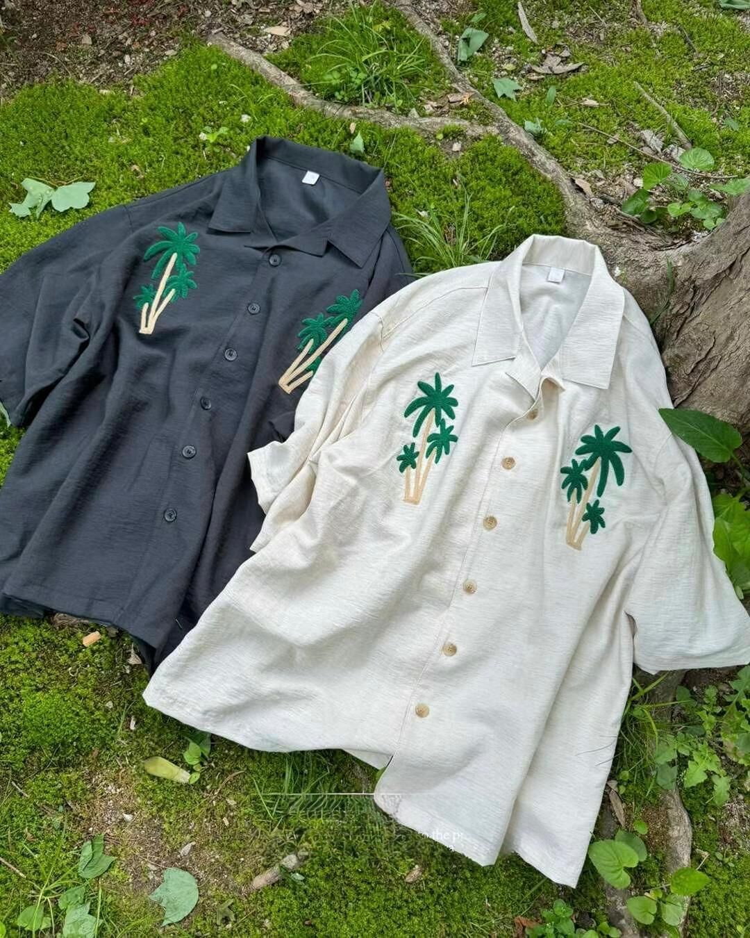 椰樹圖案短袖恤衫 TAC-0255S