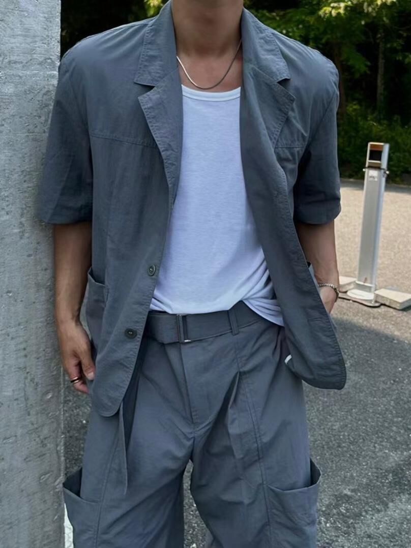 淨色短袖西裝褸 TAC-0264JK