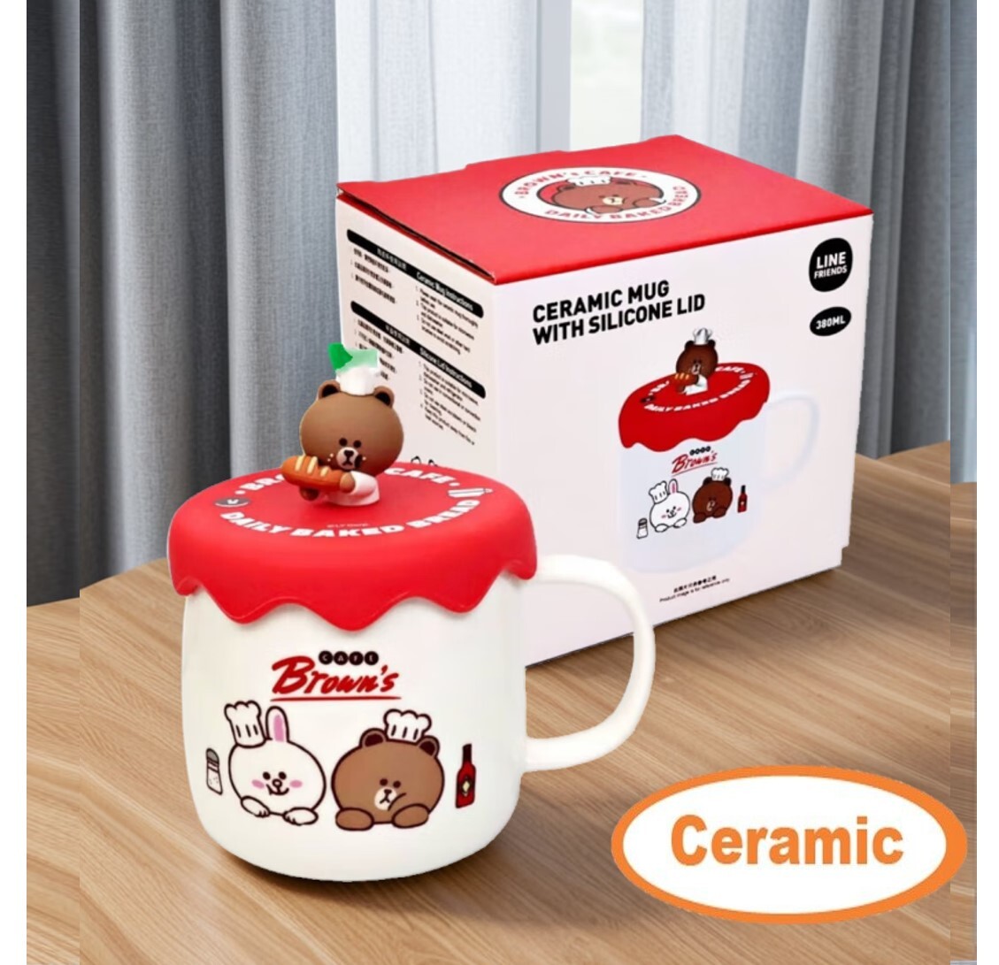 LINE FRIENDS | 陶瓷碗連 3D杯蓋套裝