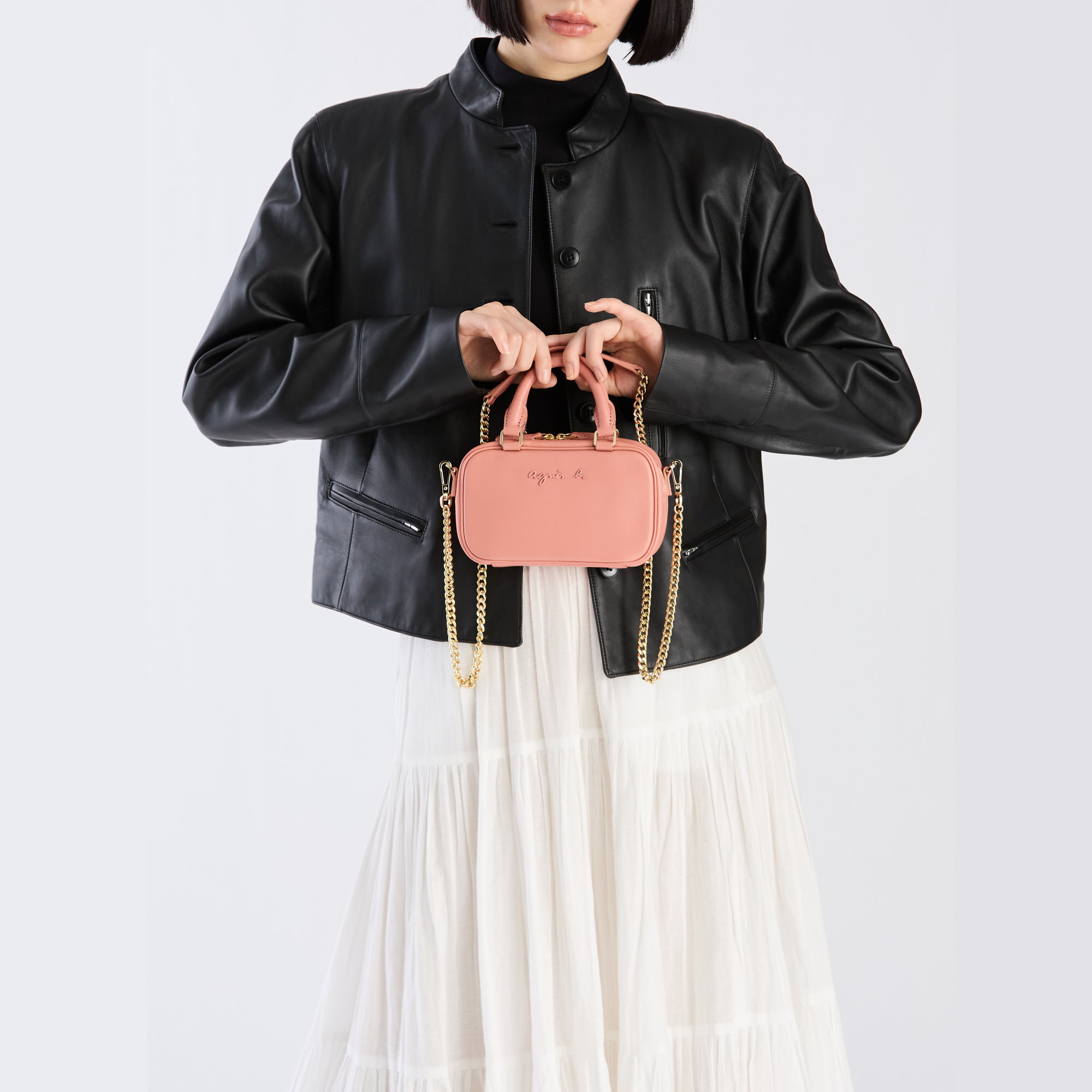 agnès b. 女裝皮革兩用旅行袋