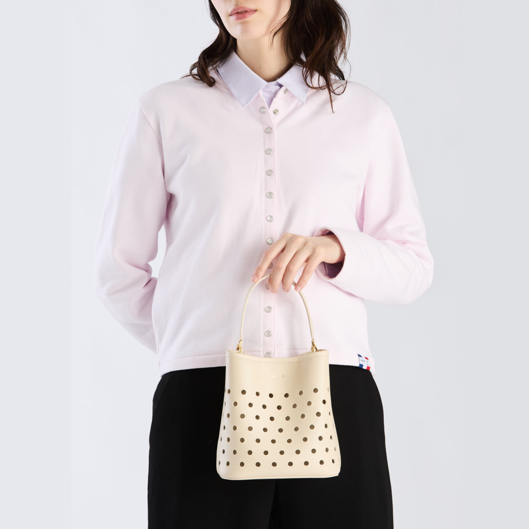 agnès b. 女裝皮革水桶袋