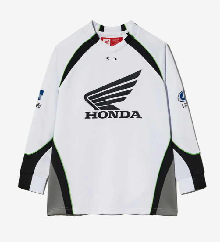 HONDA 本田 /  Motorcycle Raglan Jersey White / HEF1LS302AWH  /  AUG25