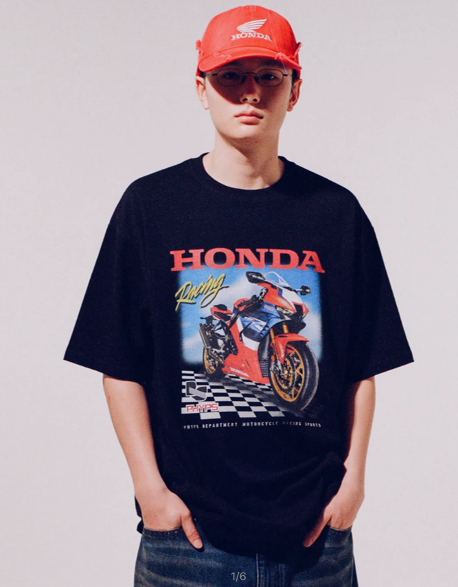 HONDA 本田 /  Racing Fire Blade T-shirt Black / HEM1SS305ABK / AUG25