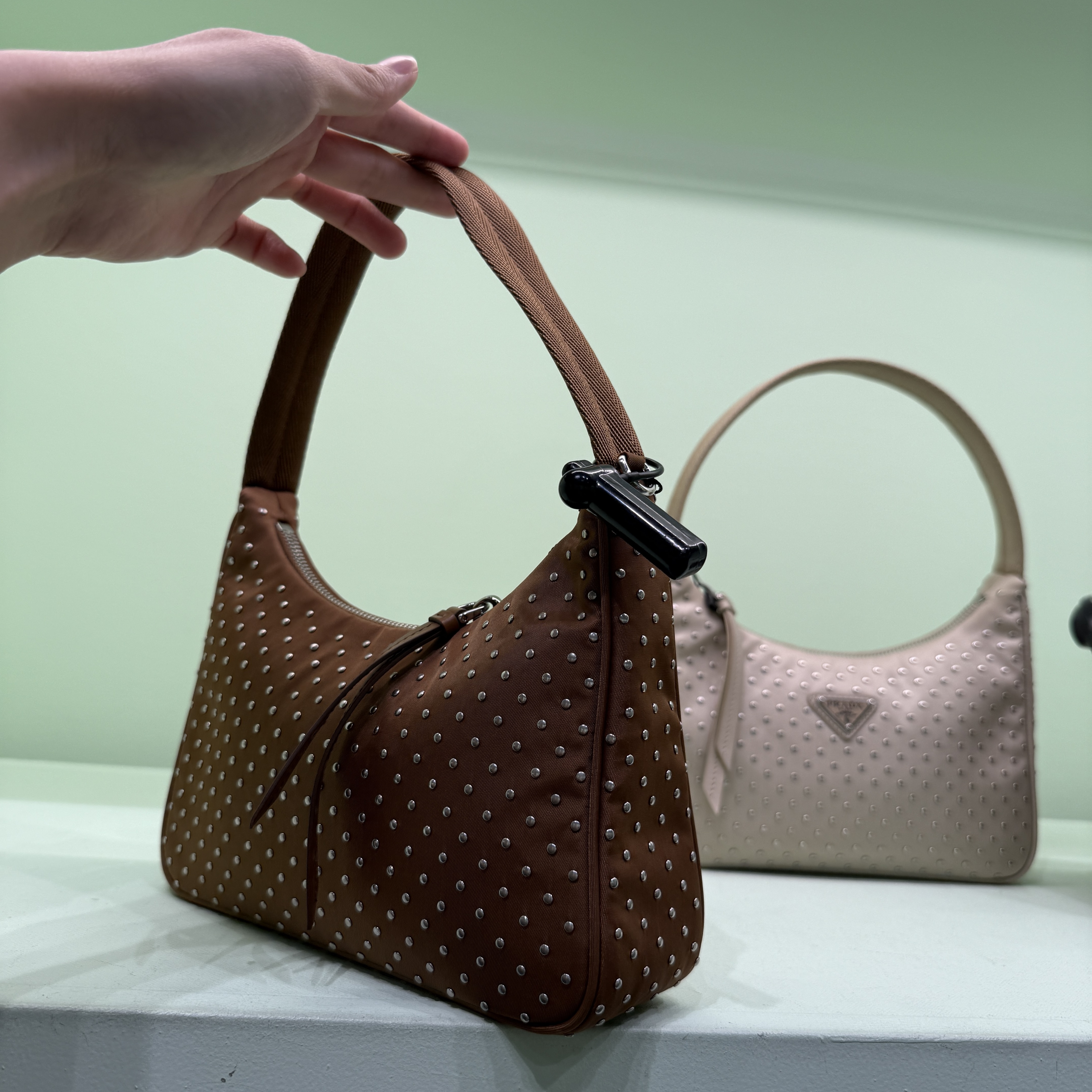 Prada Re-Edition Satin with studs Mini Bag 2 colors