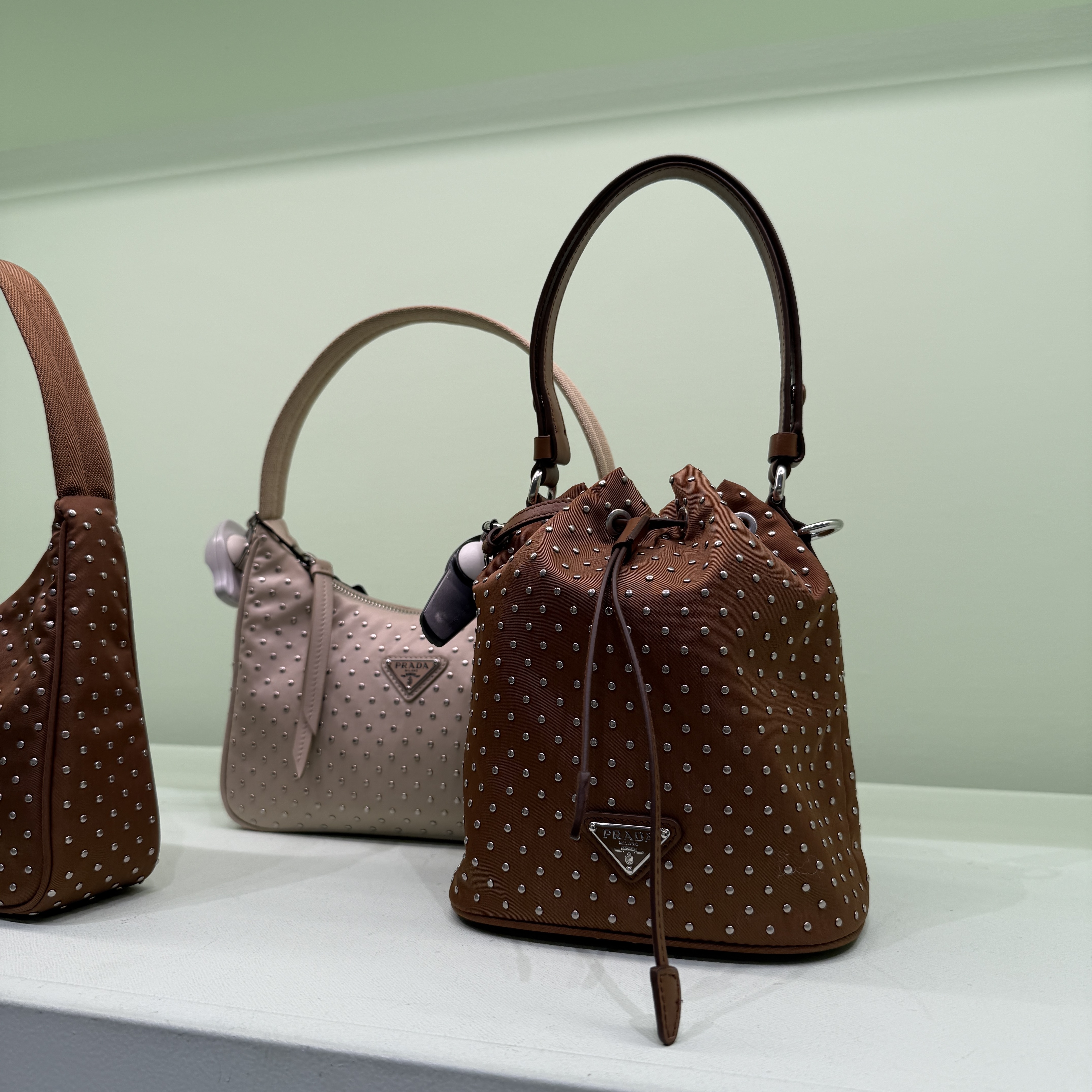 Prada Re-edition 1978 Re-nylon with studs Mini Bag 3 colors 1BE067