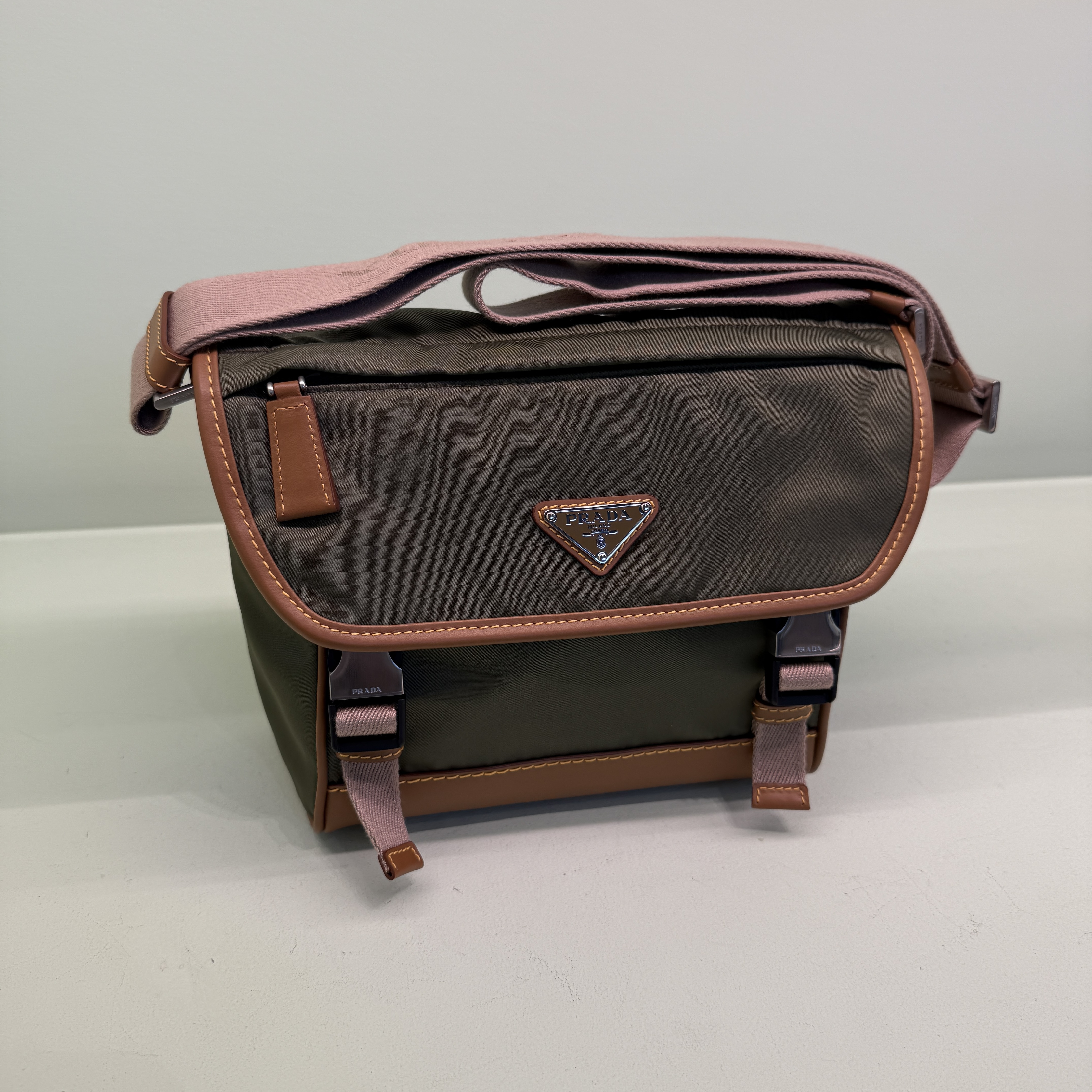 Prada Small Re-Nylon and suede shoulder bag 2VD066