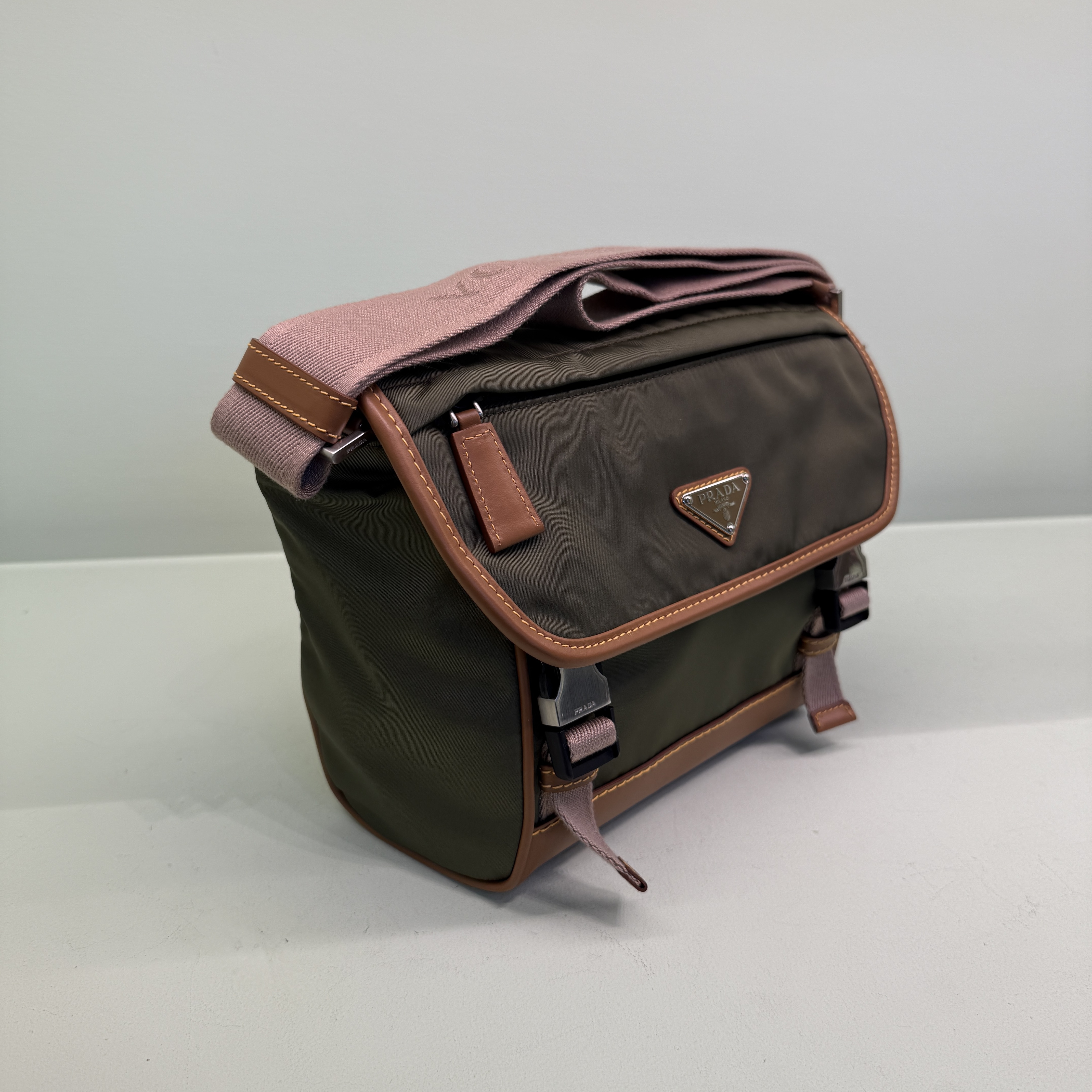 Prada Small Re-Nylon and suede shoulder bag 2VD066