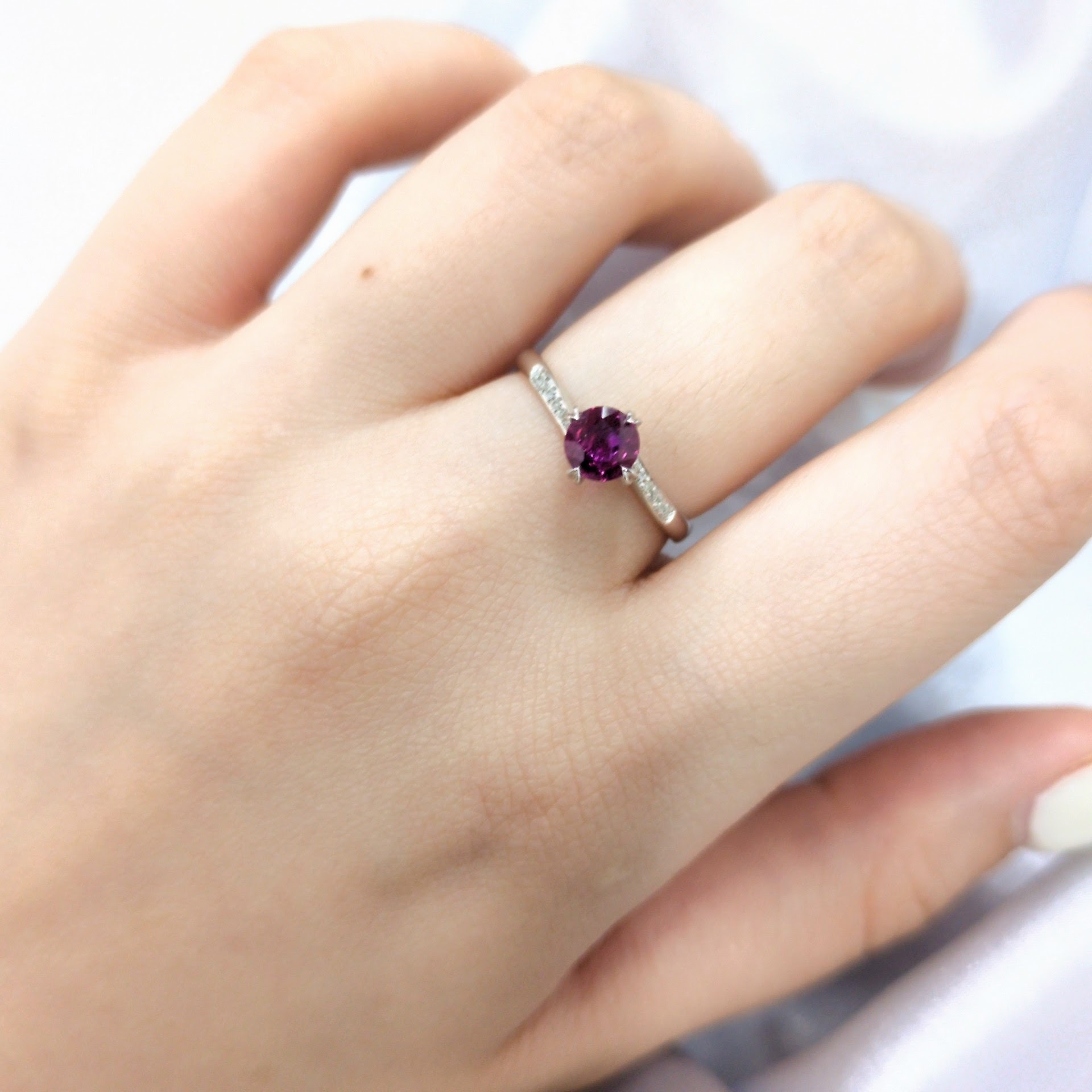 18K White Gold 0.68ct Sapphire and Diamond Ring