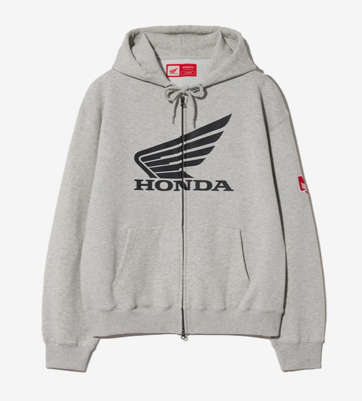 HONDA 本田 /  Original Wing logo Hoodie Zip-up gray / HEF1HZ302AGR  /  AUG25