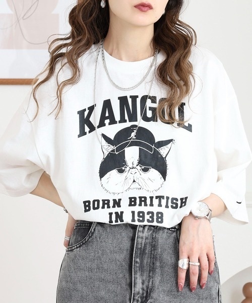 KANGOL / CAT PRINT TEE