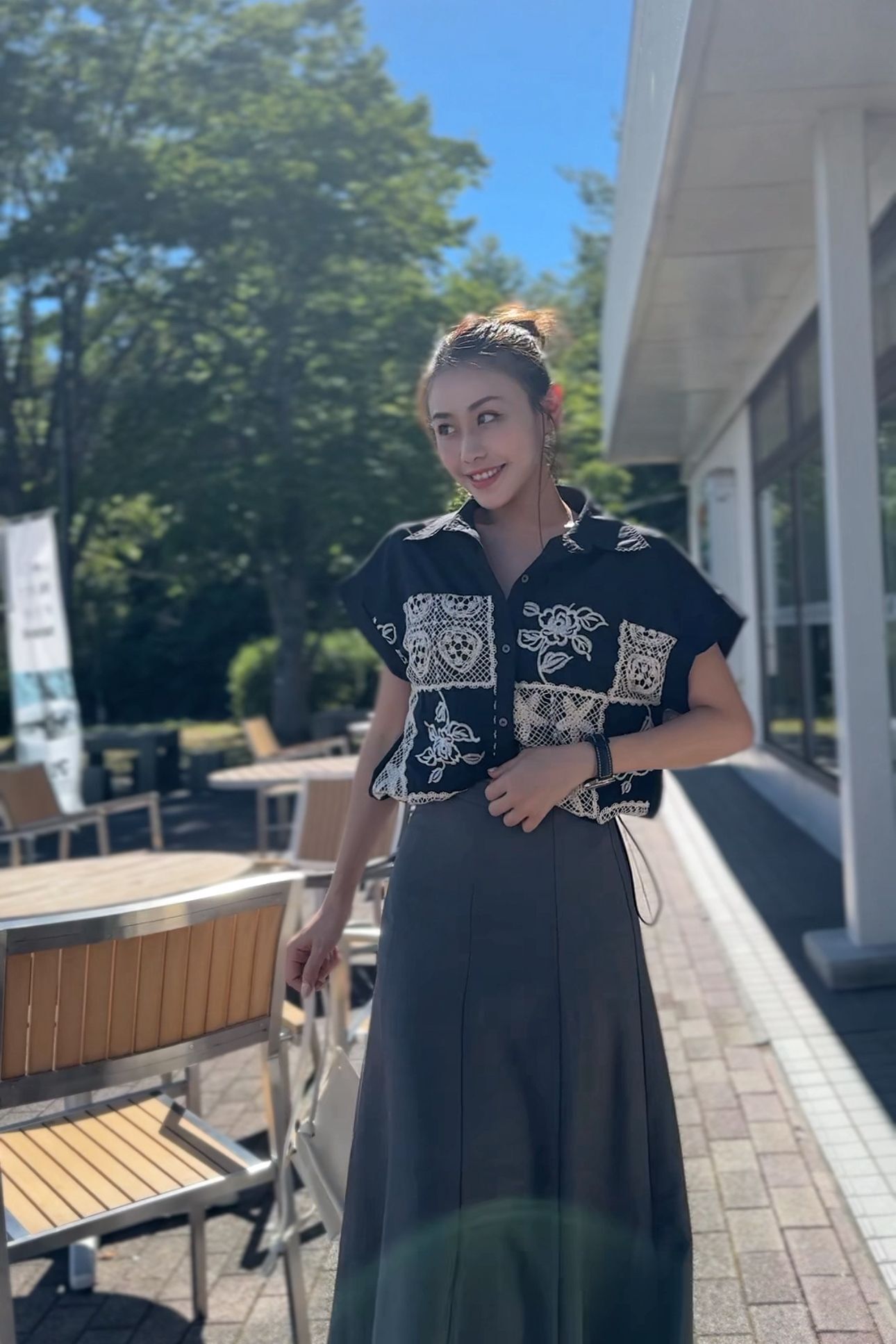 TOP#7616 🤍繩織刺繡襯衫