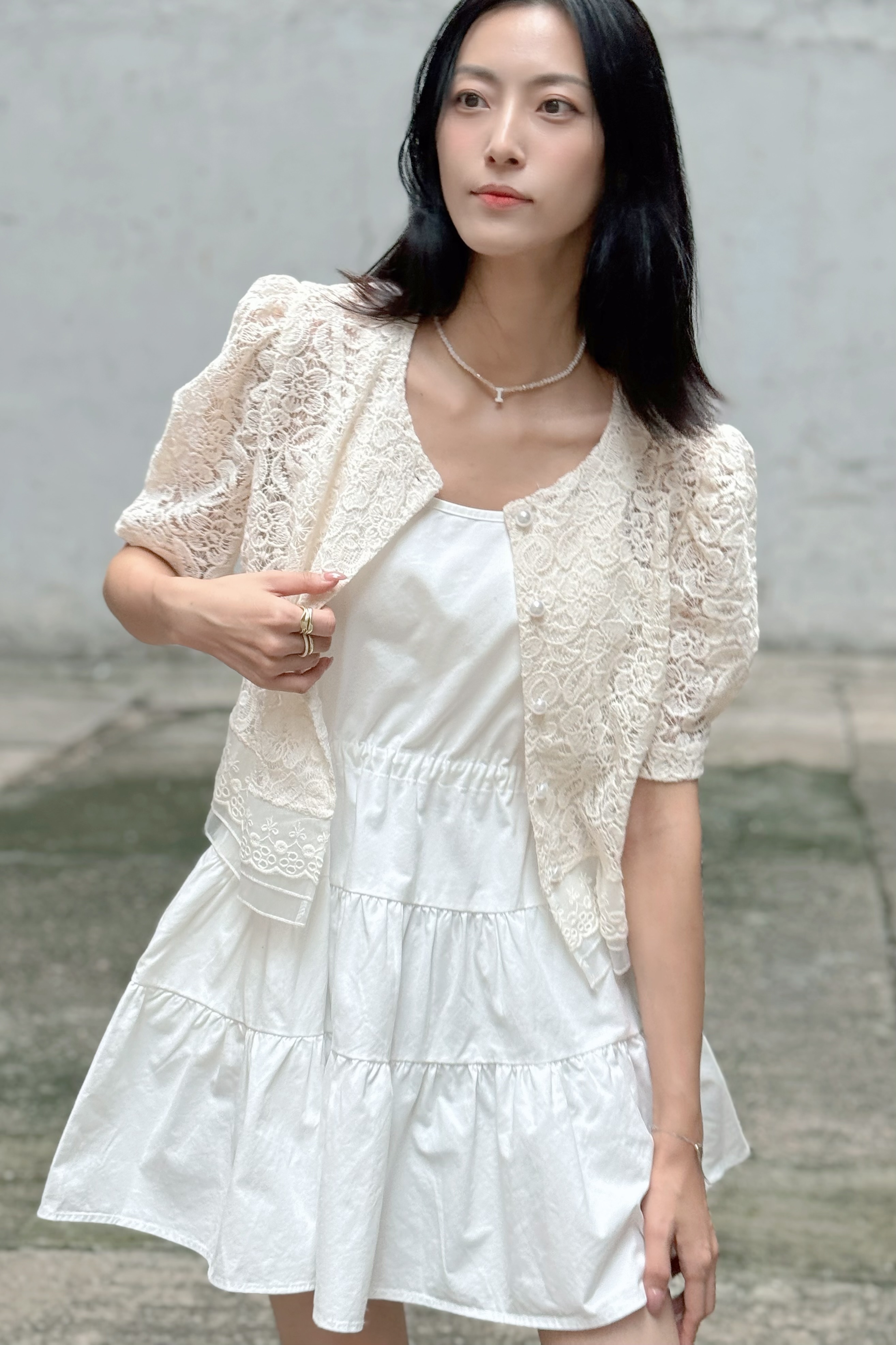 TOP#7606 🤍Lace 花海外套🕊️