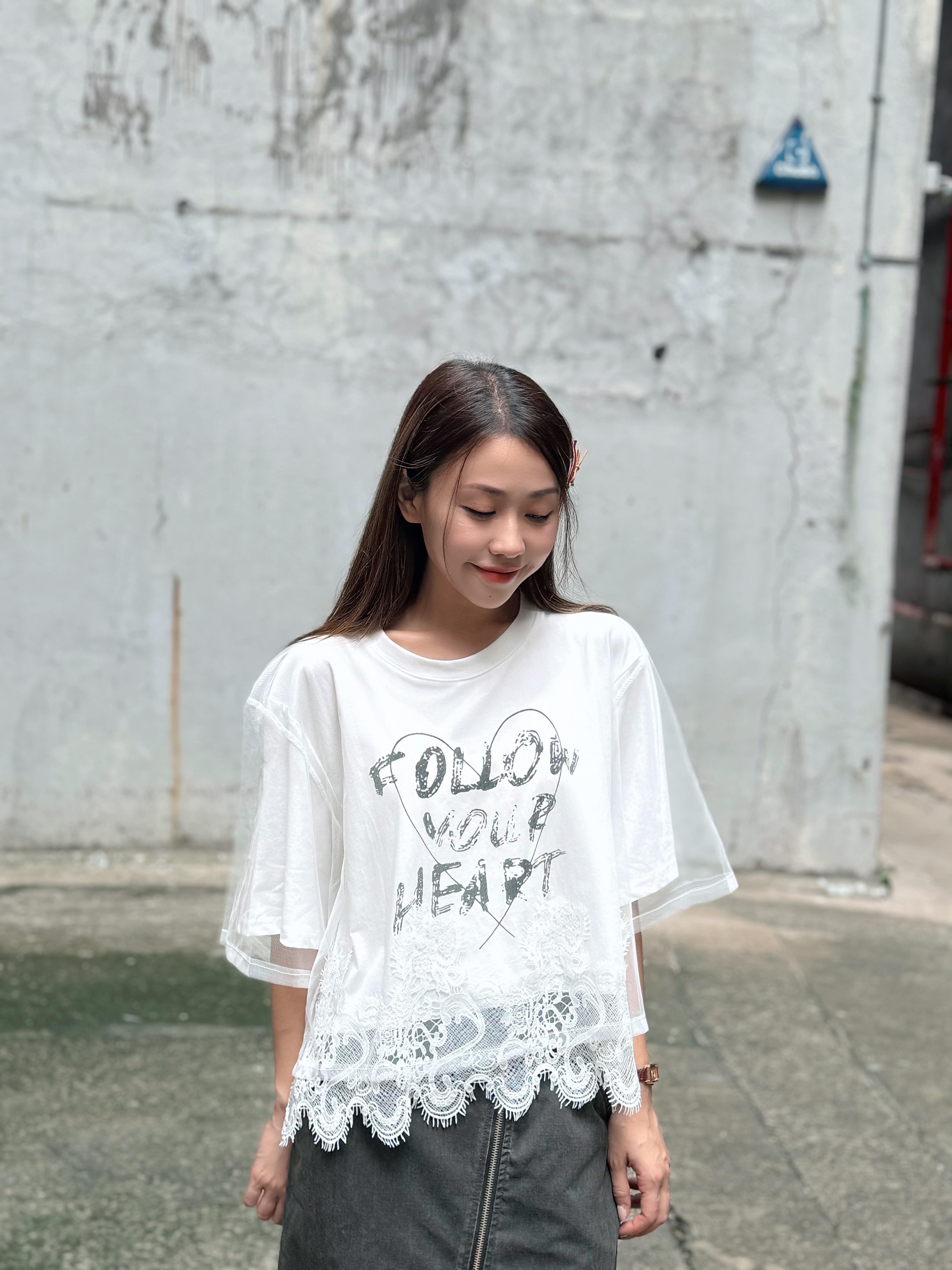 TOP#7614🤍宮廷華麗蕾絲感Tee