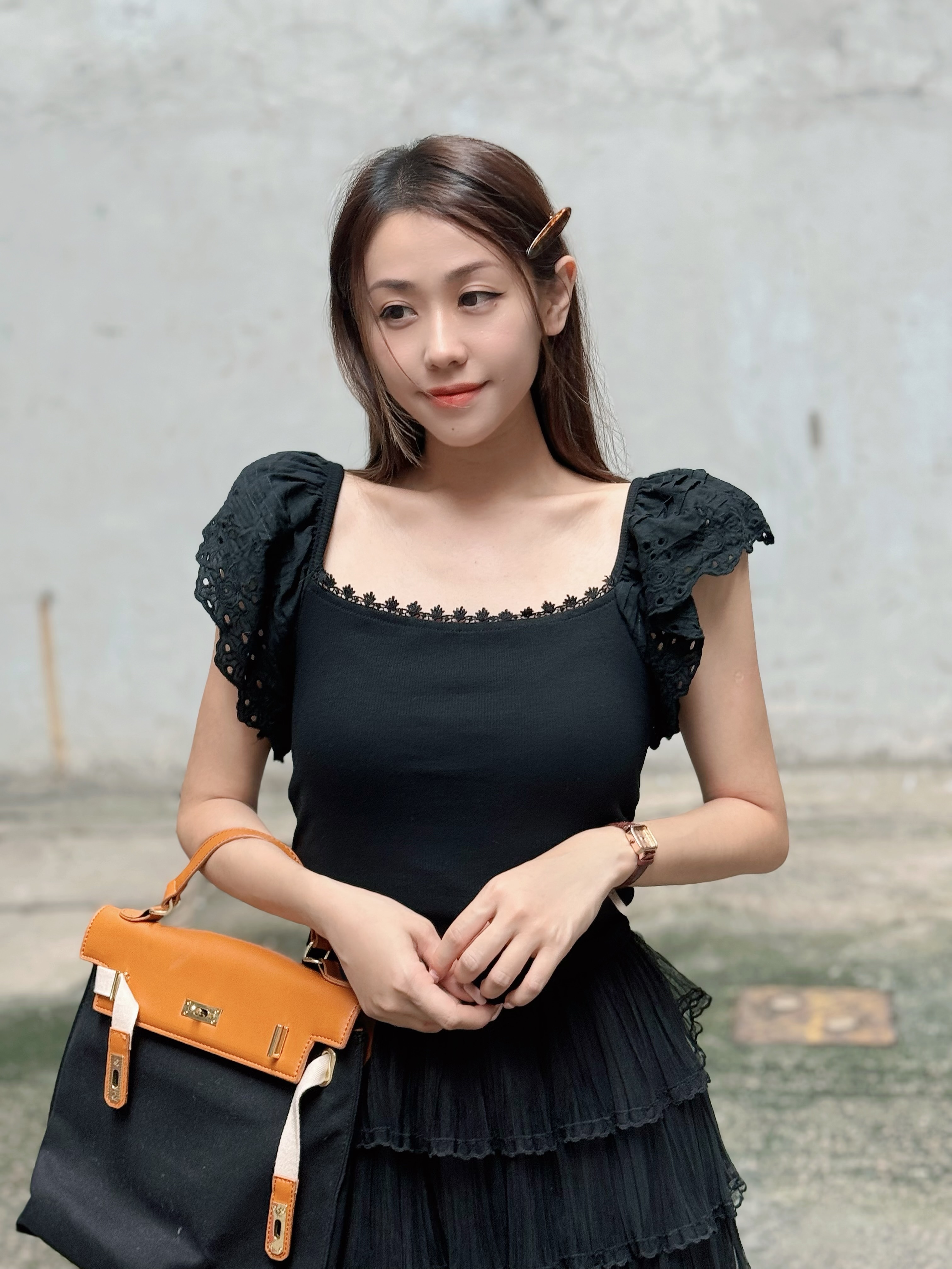 TOP#7617🤍Bodycon 通花Slim Top