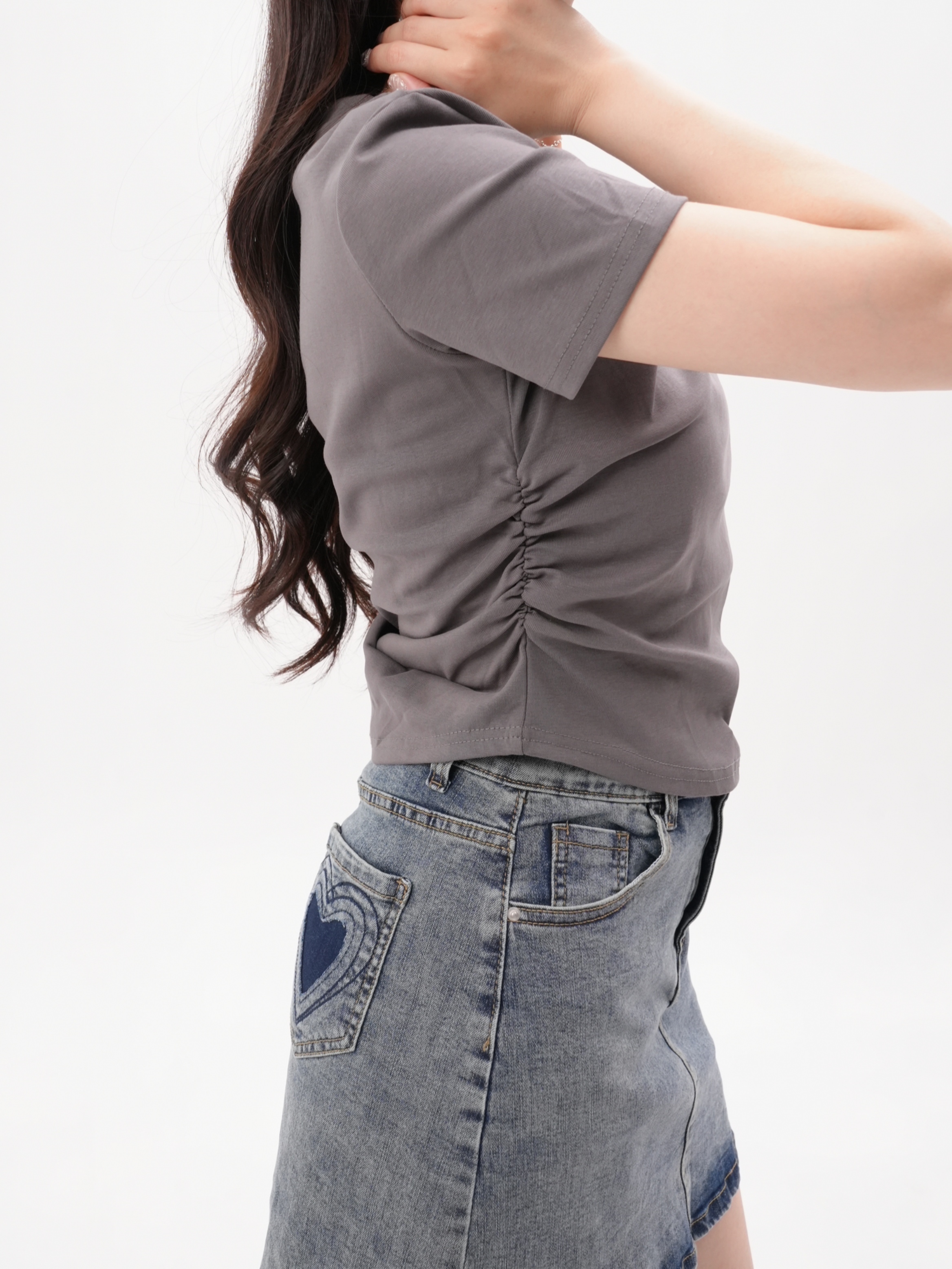 法朵Fado shop｜兩側抓皺短版Tee 021B088 十一色