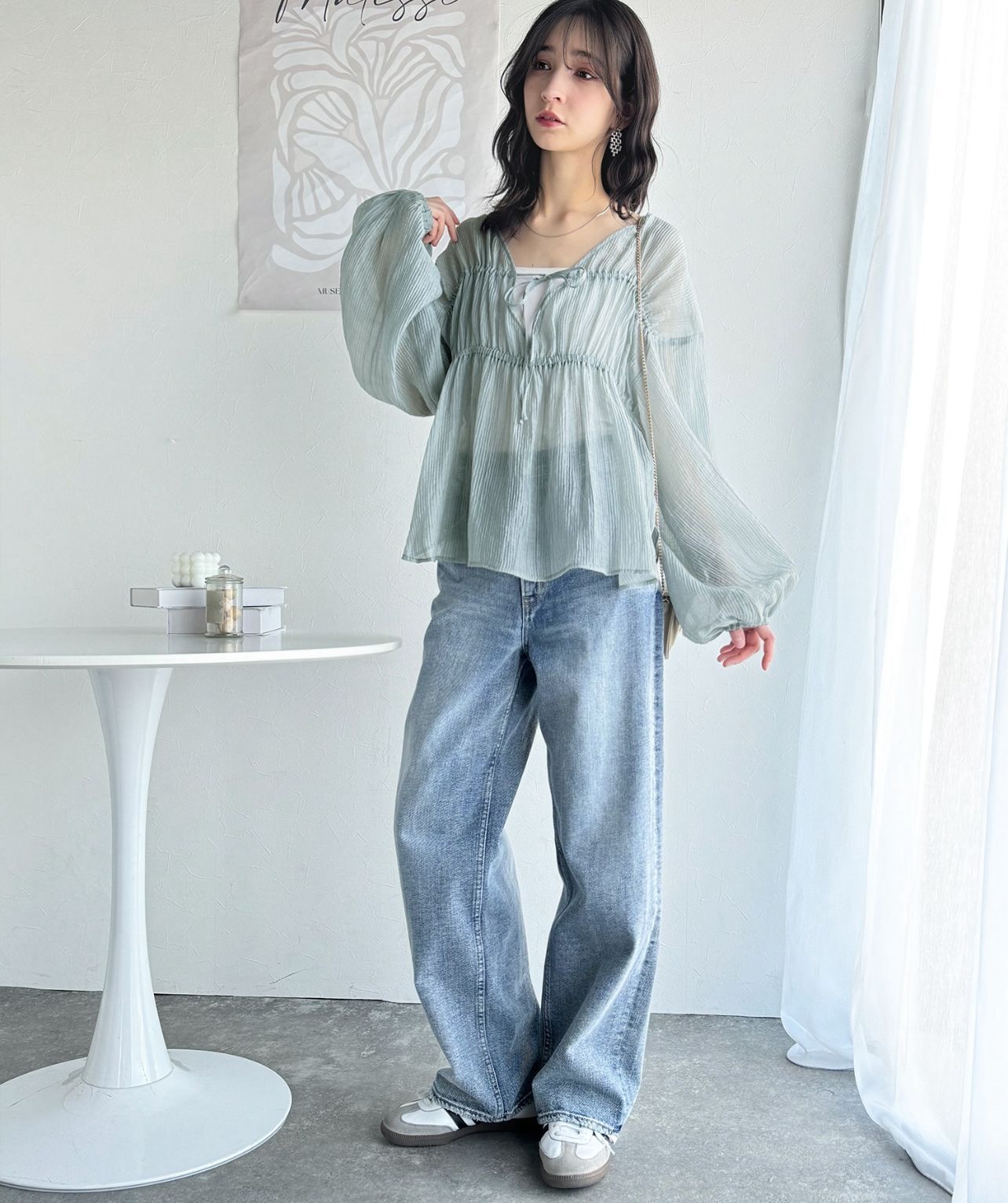 【預購】JN080205 classicalelf 雙向抽繩束腰襯衫