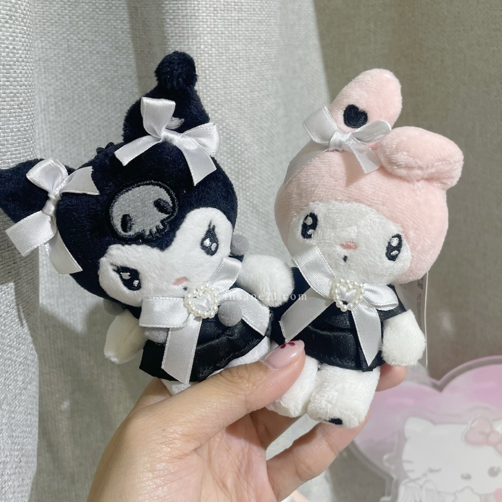 SANRIO 三麗鷗 小香風系列 黑色禮服 黑色愛心 毛絨吊飾
