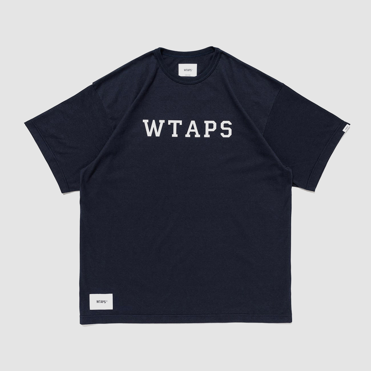 -(B5b02)-WTAPS ACADEMY 01 / SS / CTPL  重磅 短T 膠印 大LOGO 深藍/白/灰色-251ATDT-CSM19