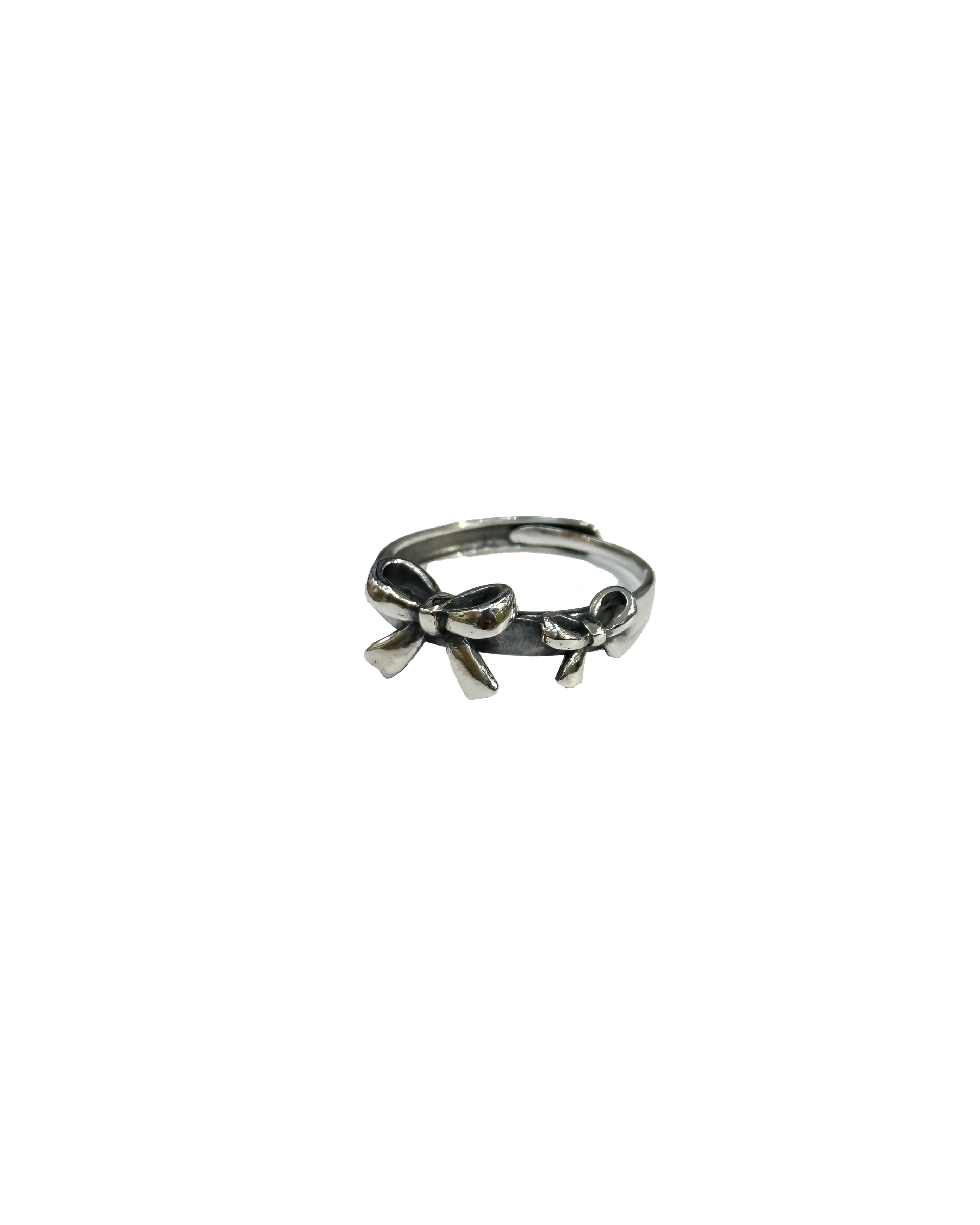 925純銀大小蝴蝶結可調戒指