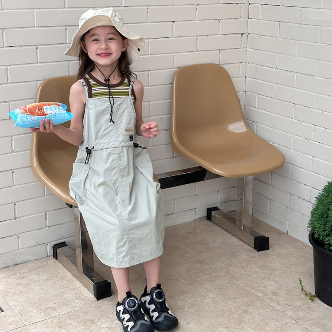 25夏 吊帶工裝連身裙