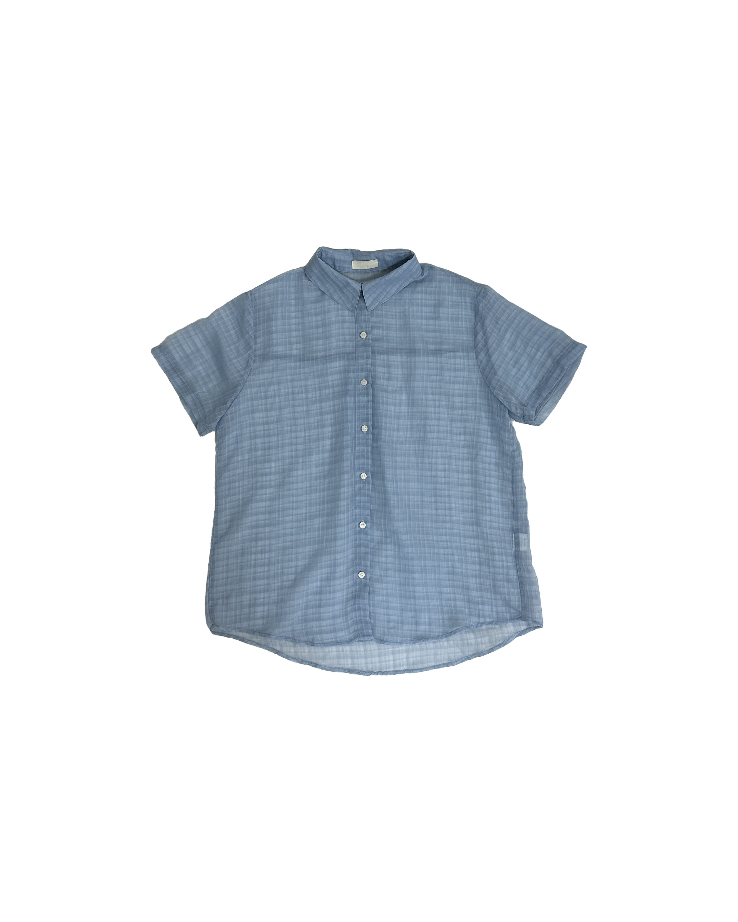 氣質暗紋透透尖領短袖恤