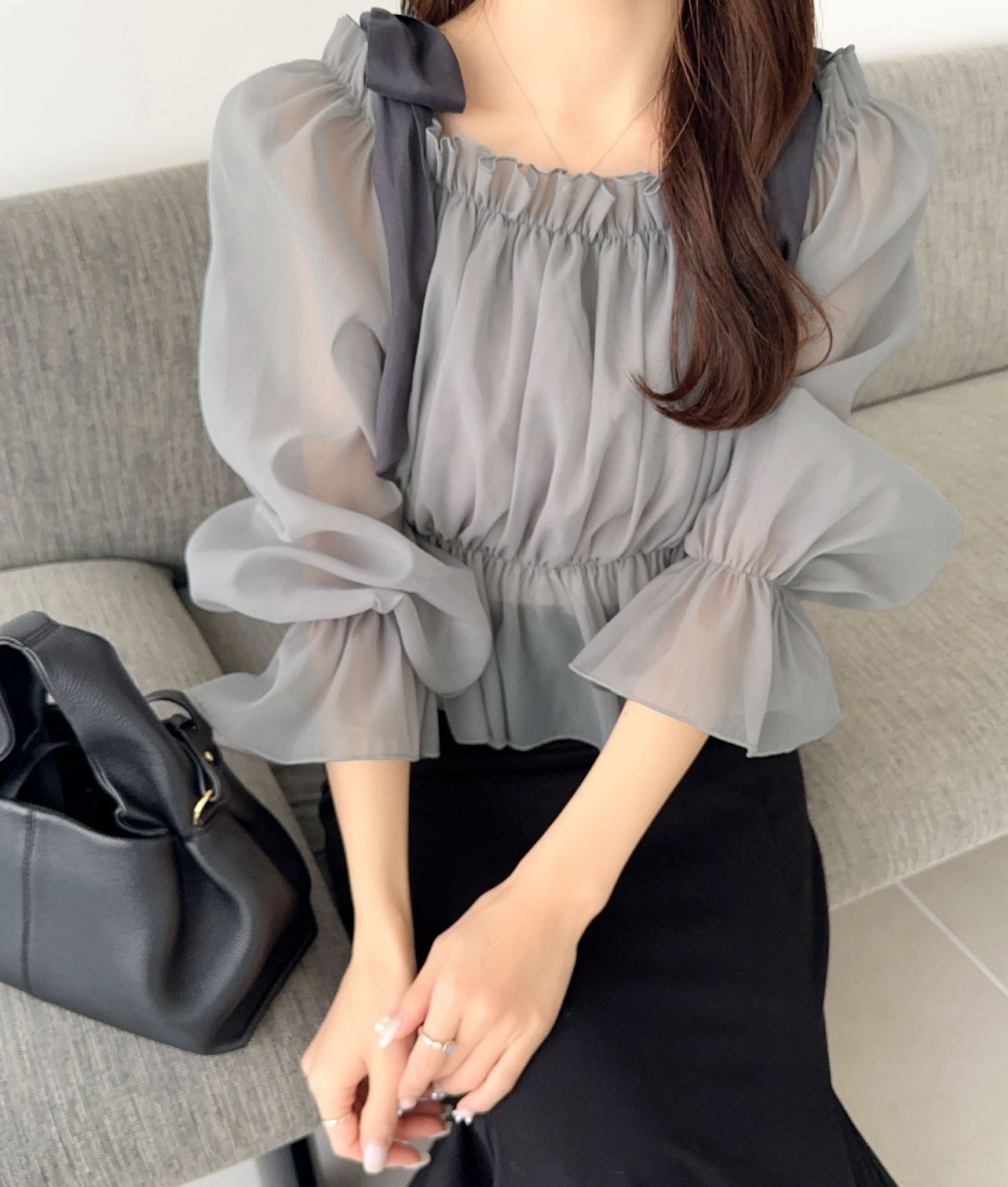 【預購】JN080212 mily bilet 露肩襯衫