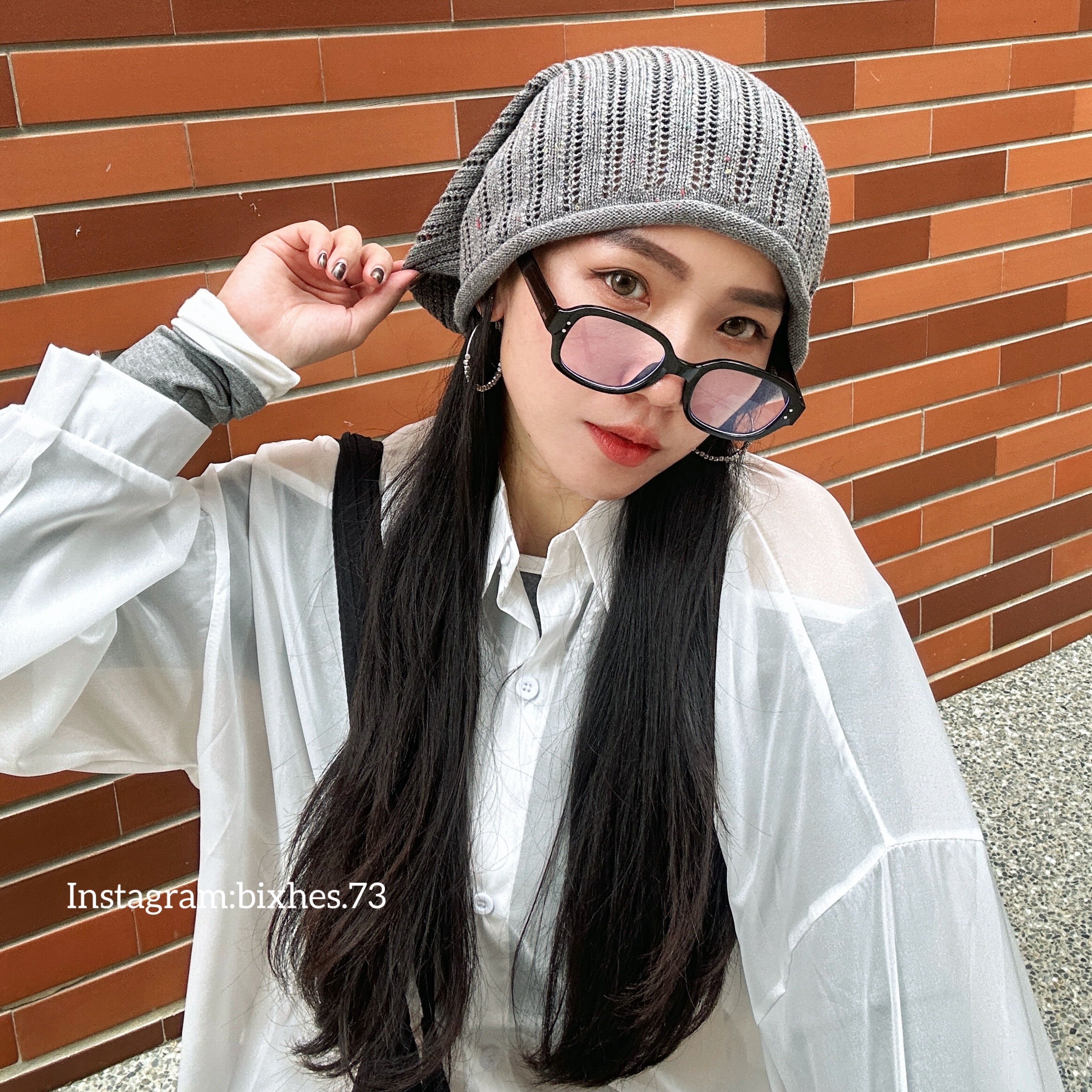 條紋堆堆帽(H00047)