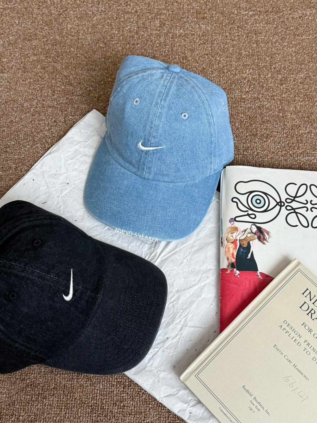 <快速出貨> Nike 刺繡勾勾丹寧 淺藍/黑牛仔老帽