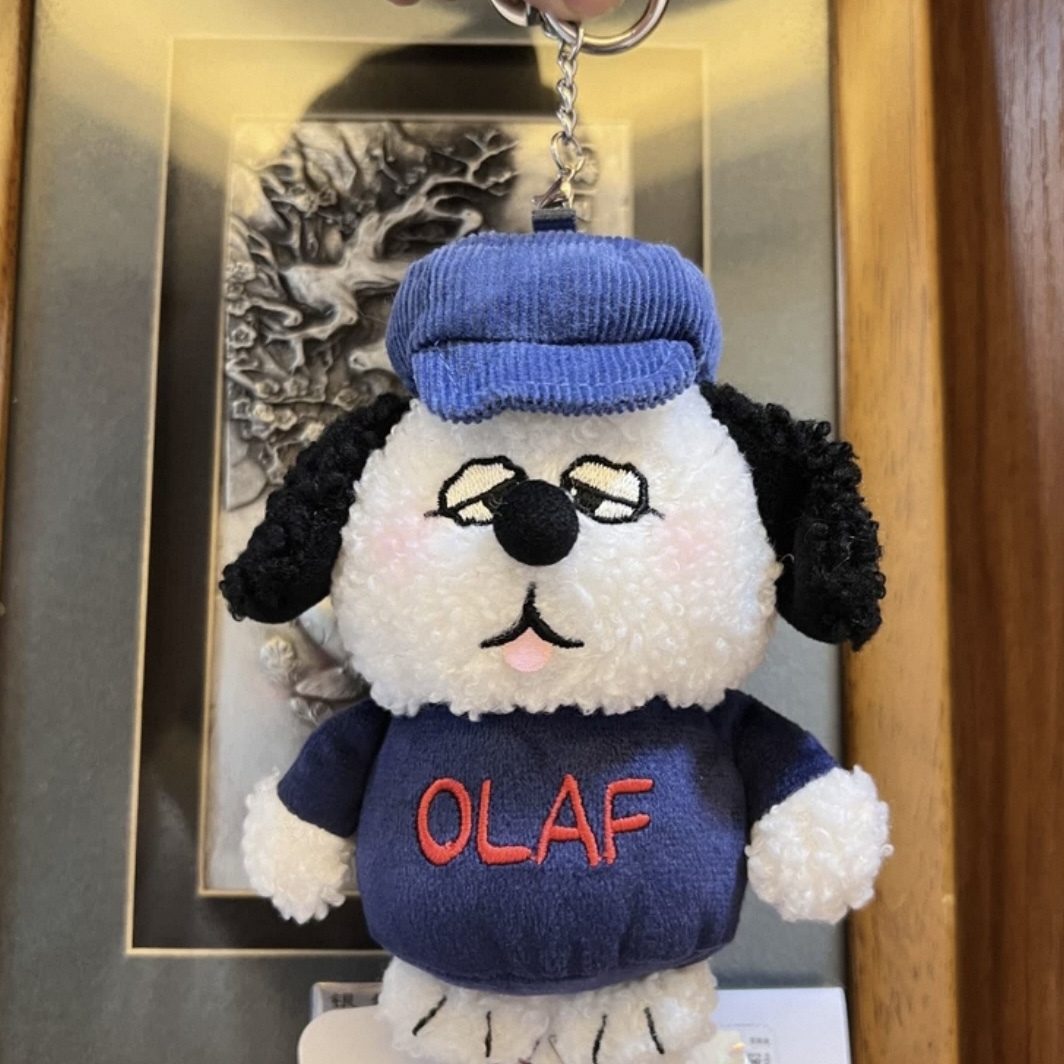 山莫 奧拉夫 OLAF 好夥伴系列 站崗 藍衣服 安全帶護肩套 多功能吊飾