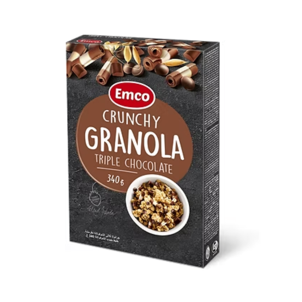 [包裝破損] Emco 三重巧克力穀物脆片 (340g) (57540)