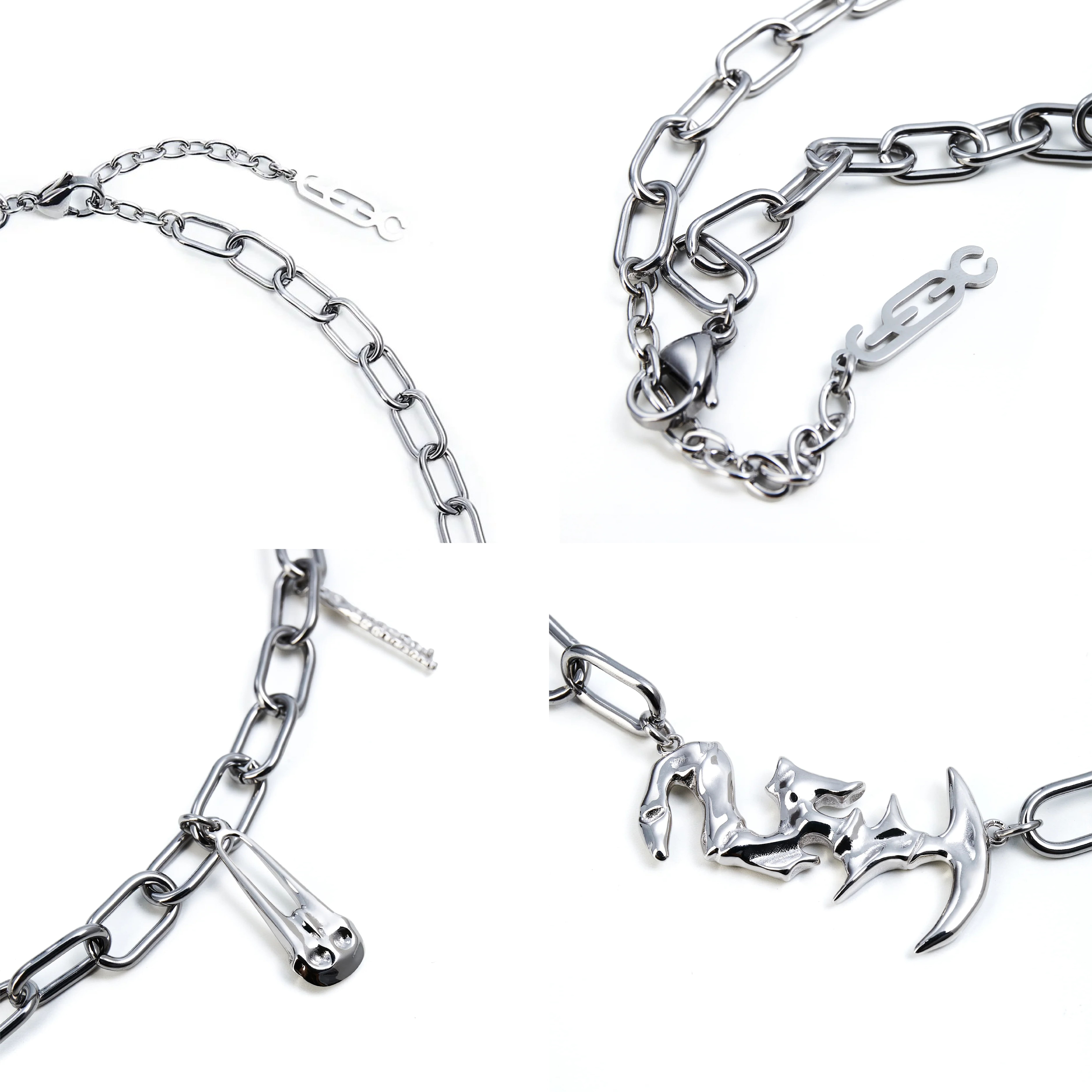 Fe3c AES Bone Sickle Necklace