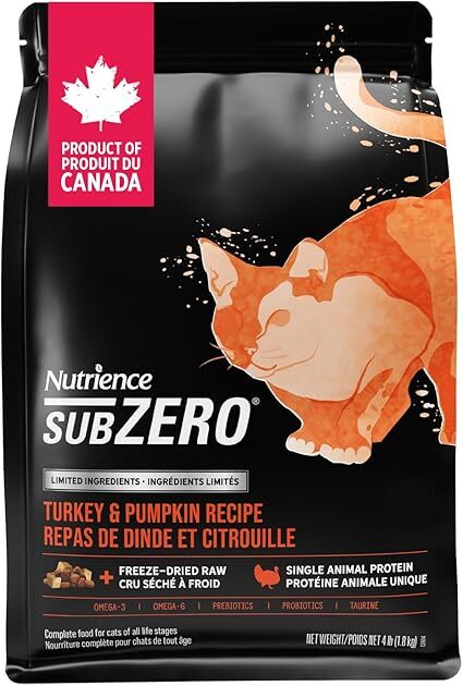 Nutrience Subzero Limited Ingredient Cat Food  Canadian Turkey & Pumpkin Recipe 1.8kg/4.5kg