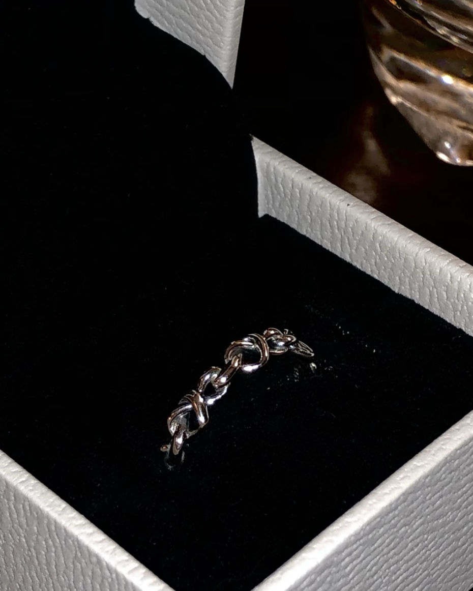 潘朵拉 PANDORA 愛心扭結戒指 925純銀