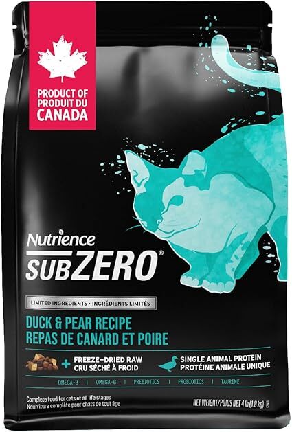 Nutrience SubZero 凍乾無穀物單一蛋白系列．鮮鴨肉+鴨肉+梨 全貓配方1.8kg/4.5kg